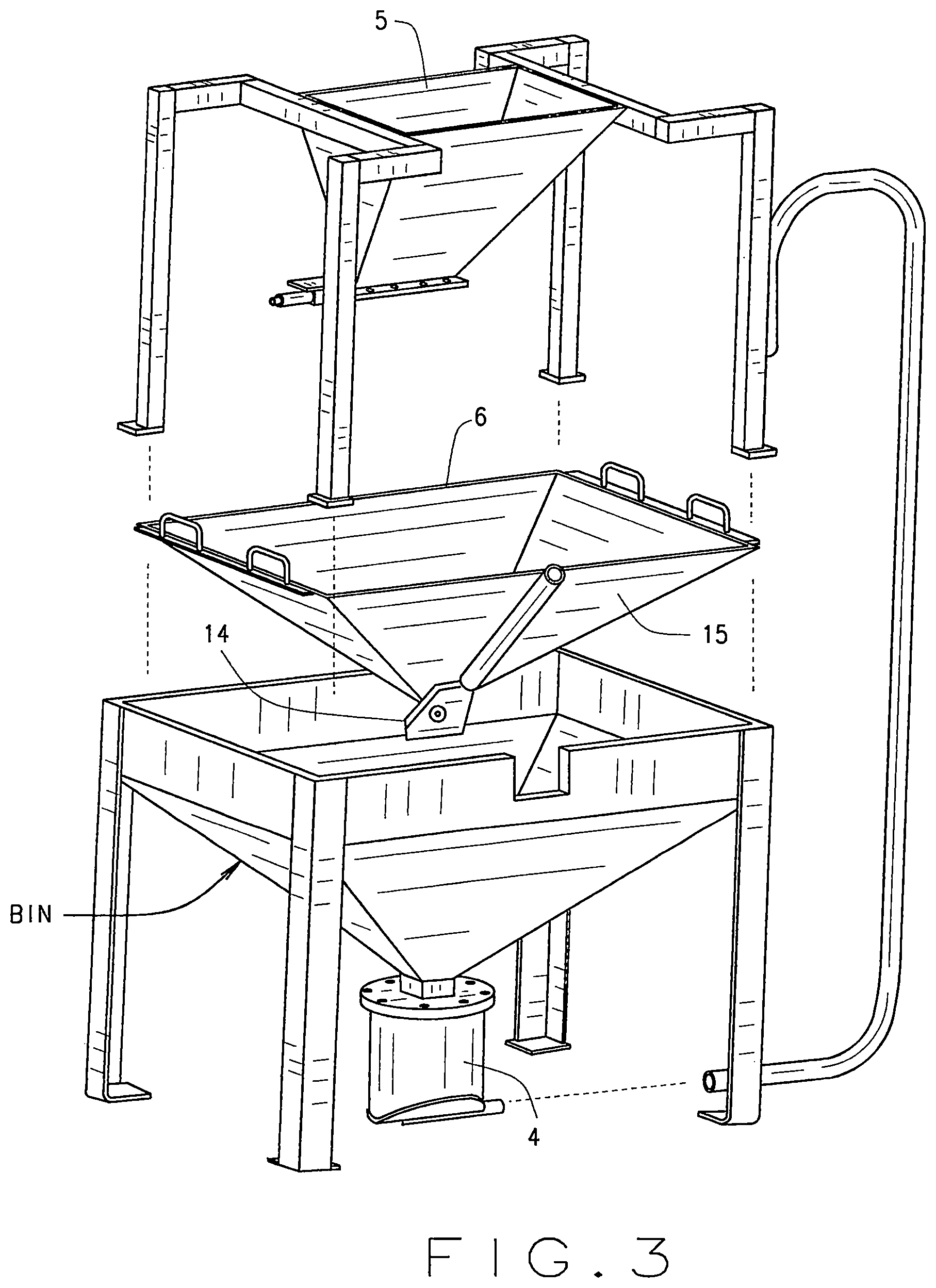 Patent US12611747 Figure 3 – Shot cascading apparatus for cleaning 3D printed components