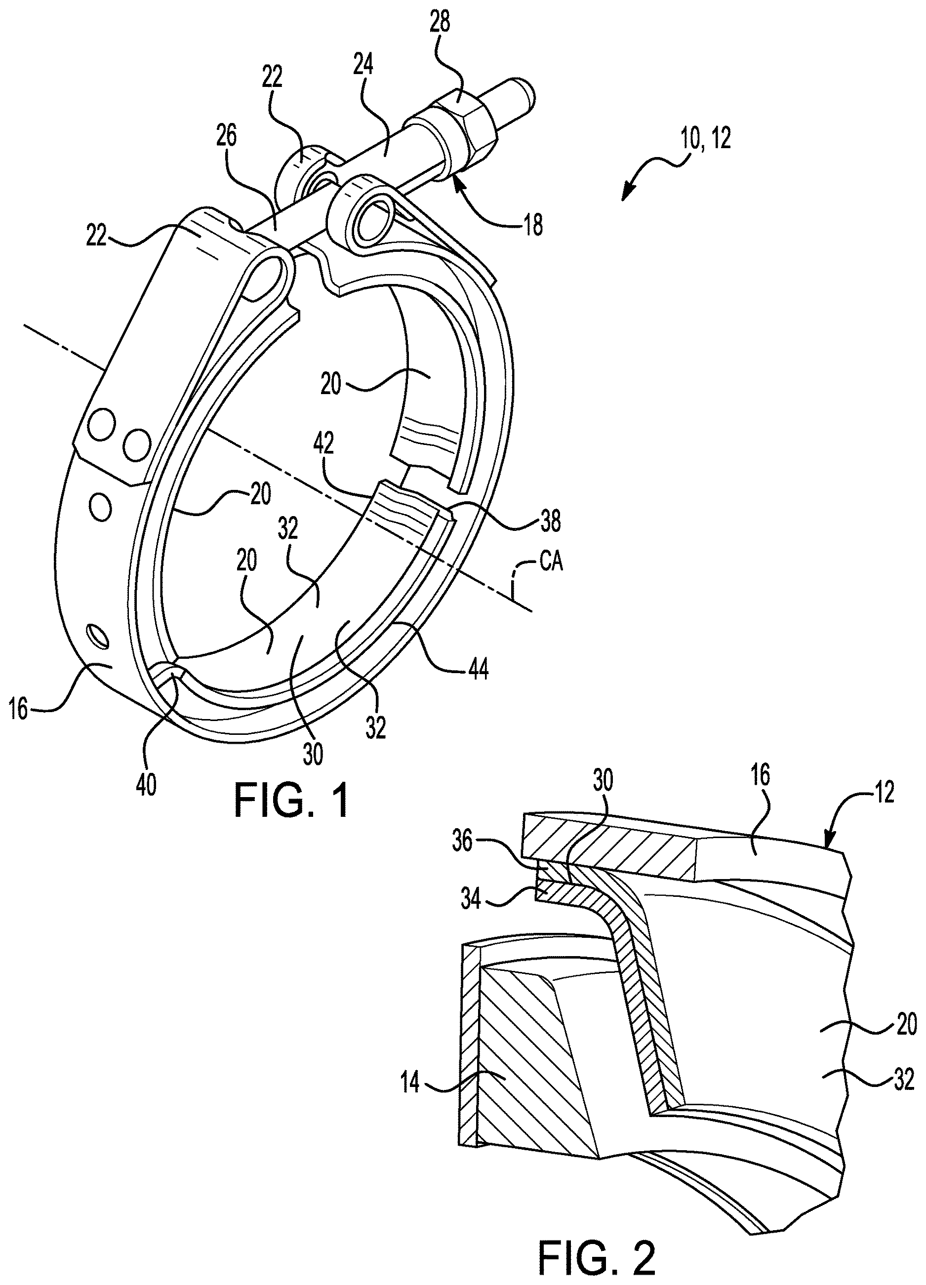 Patent US12611749 Figure 1 – Clamp with first and second metal layers