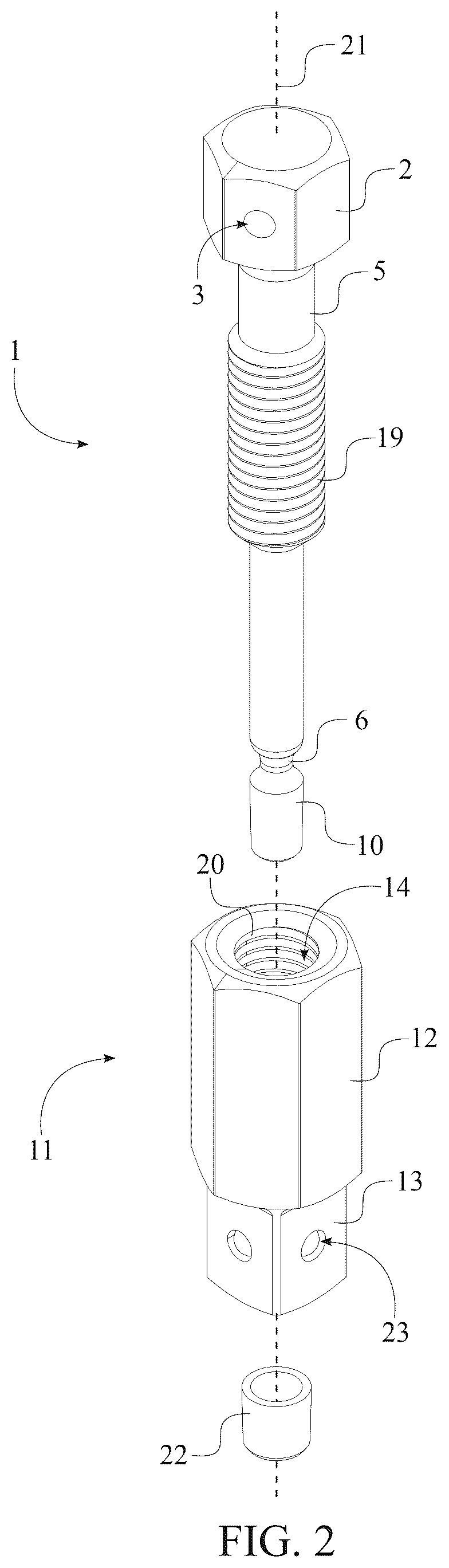 Patent US12611755 Figure 2 – Methods and apparatuses for dislodging foreign objects from fastener extractors