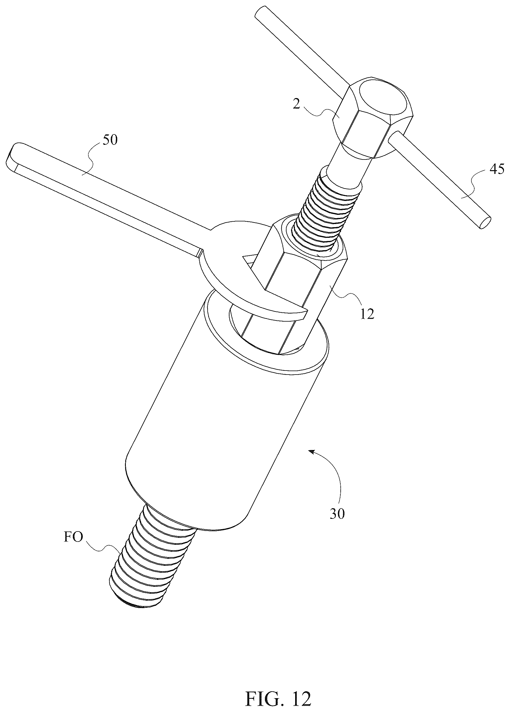 Patent US12611755 Figure 10 – Methods and apparatuses for dislodging foreign objects from fastener extractors