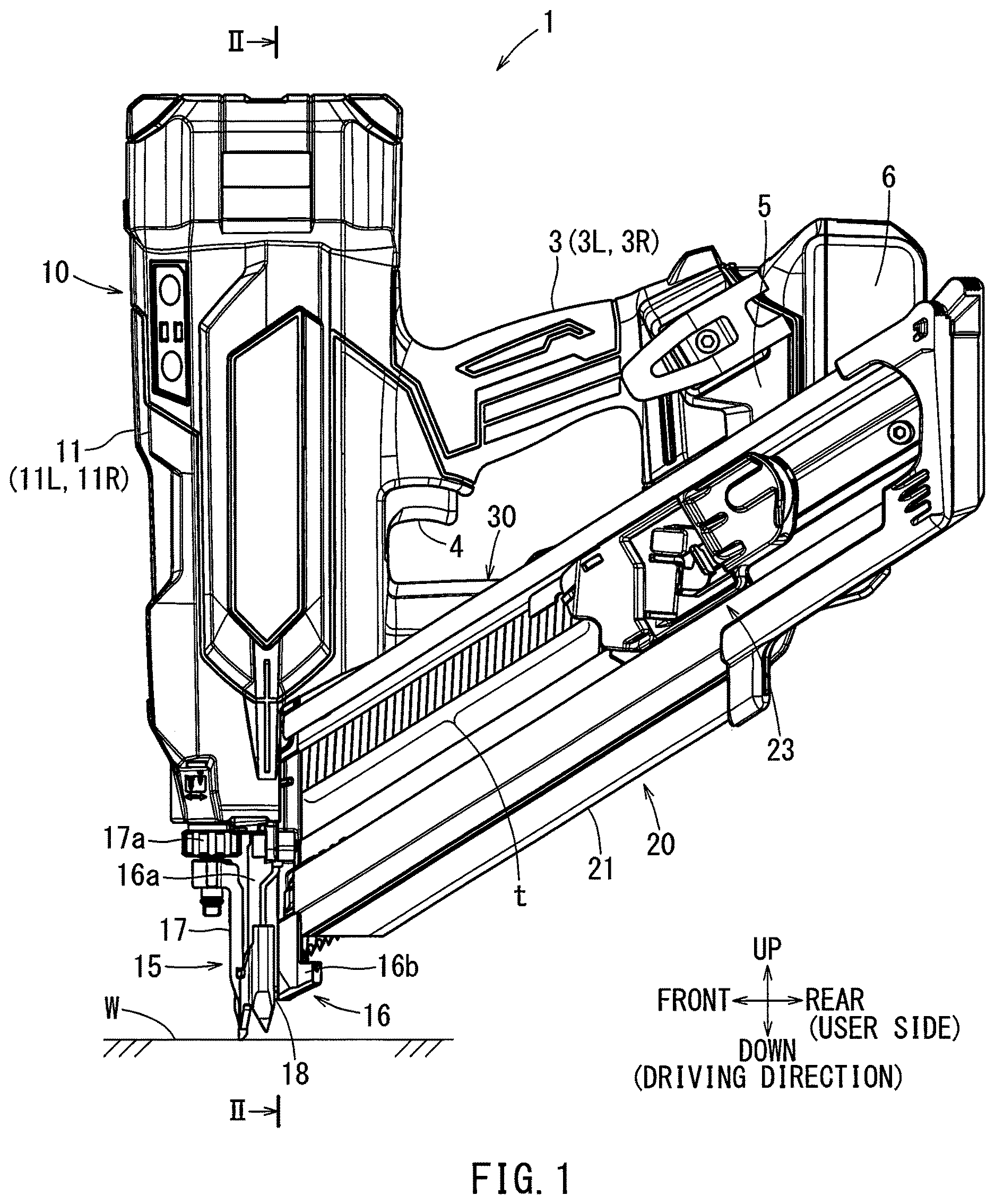 Patent US12611757 Figure 1 – Driving tool
