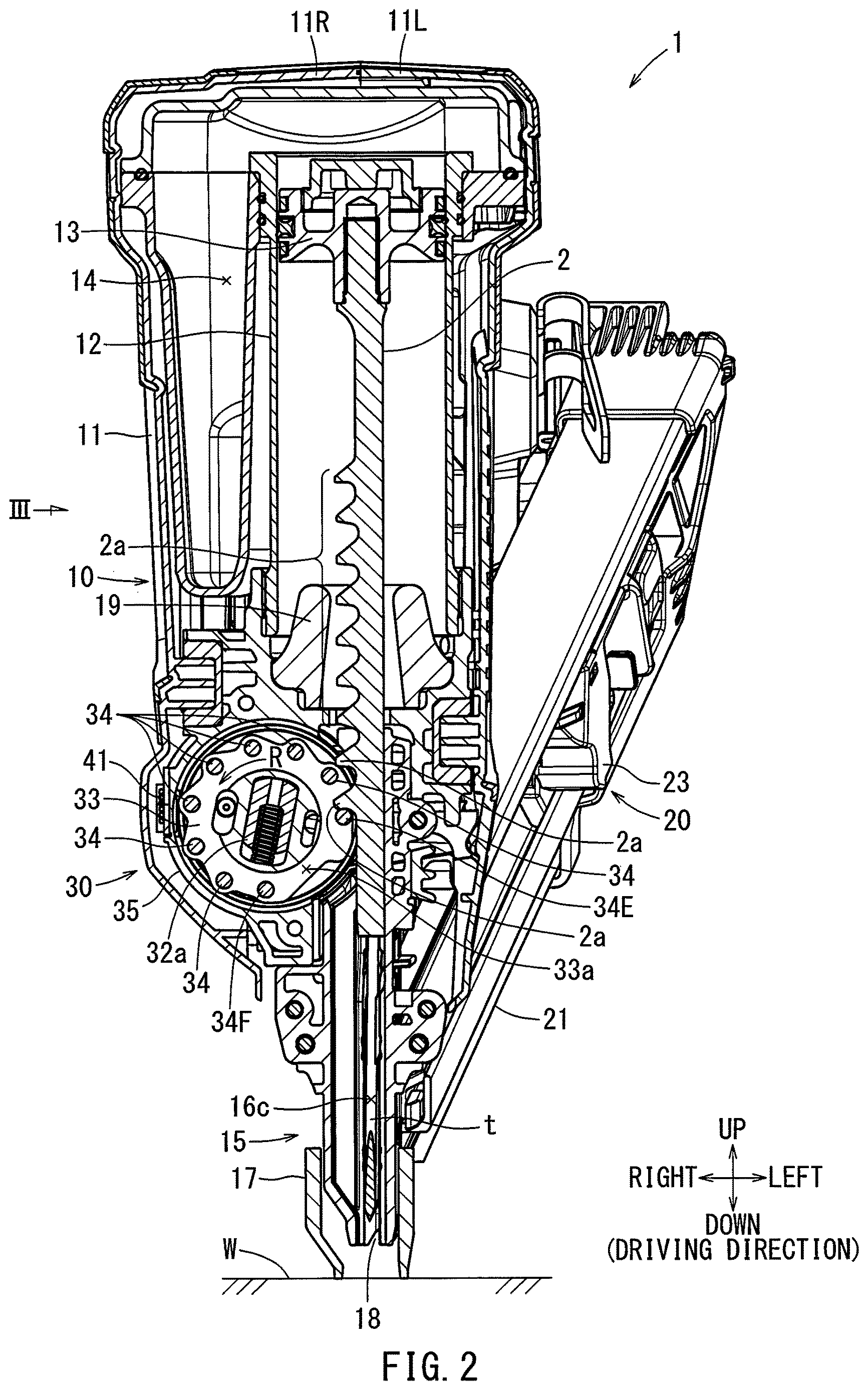 Patent US12611757 Figure 2 – Driving tool