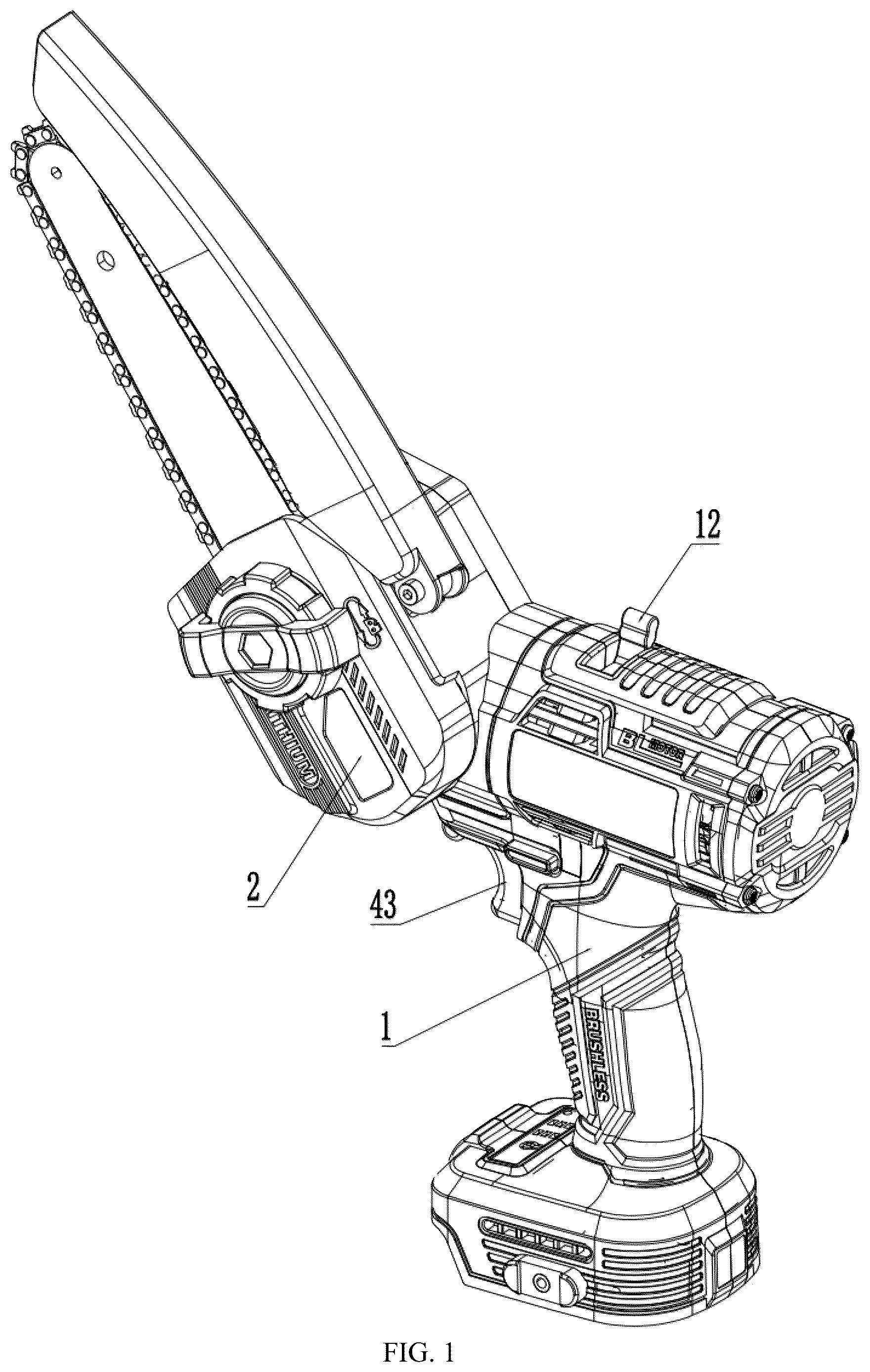 Patent US12611759 Figure 1 – Tool head replacement structure for electric tools
