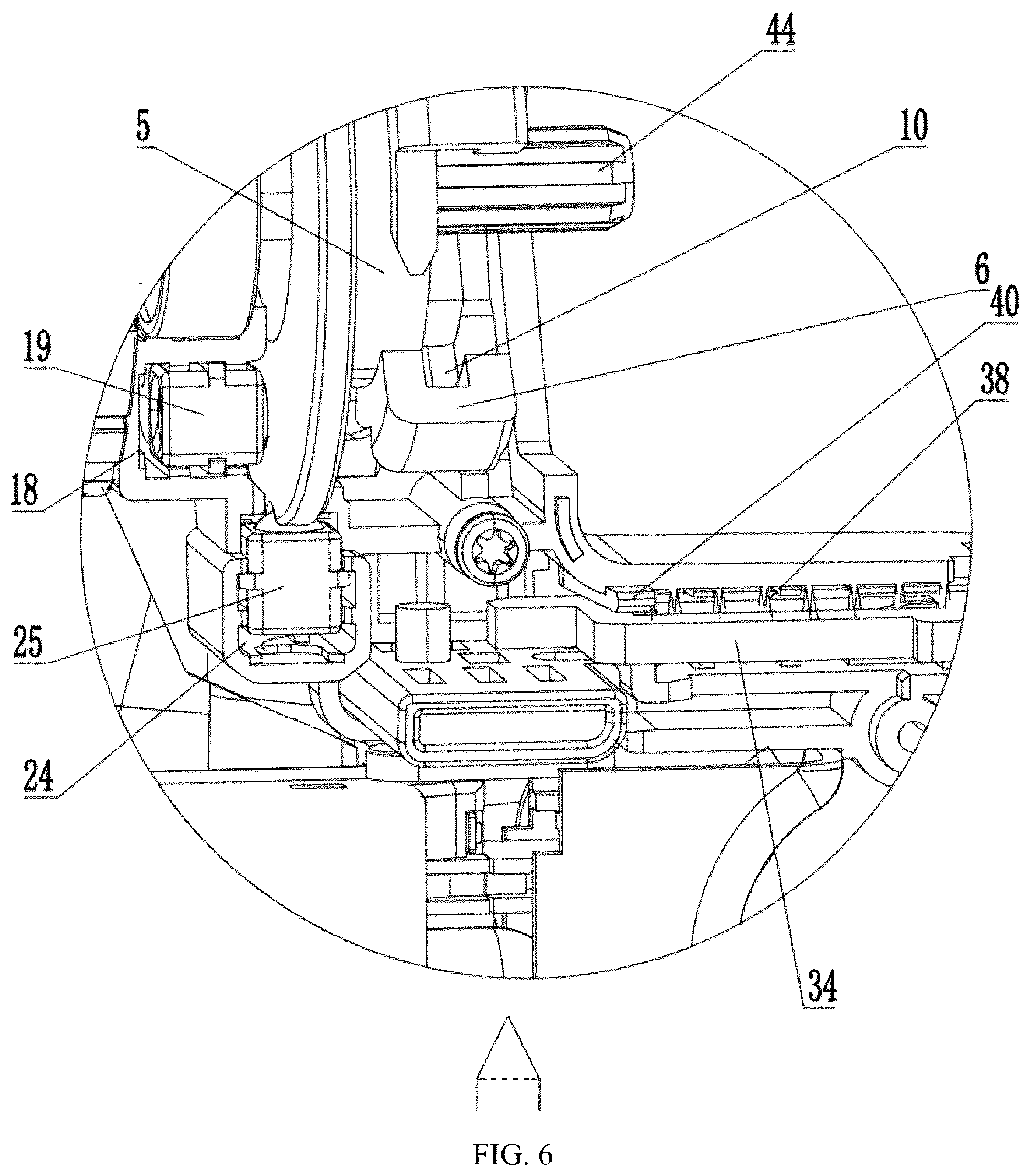 Patent US12611759 Figure 6 – Tool head replacement structure for electric tools