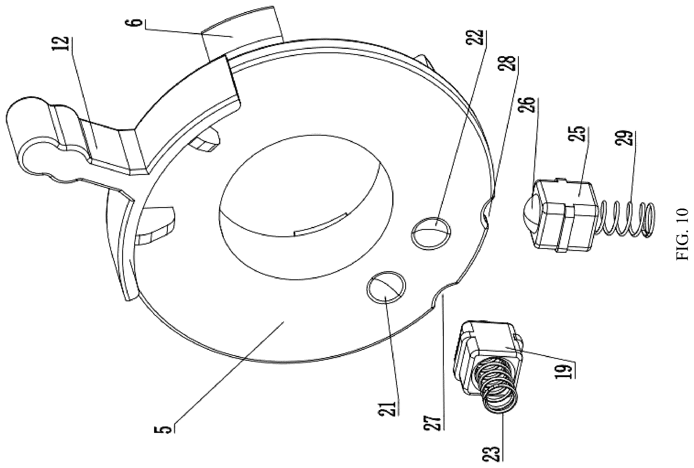 Patent US12611759 Figure 9 – Tool head replacement structure for electric tools