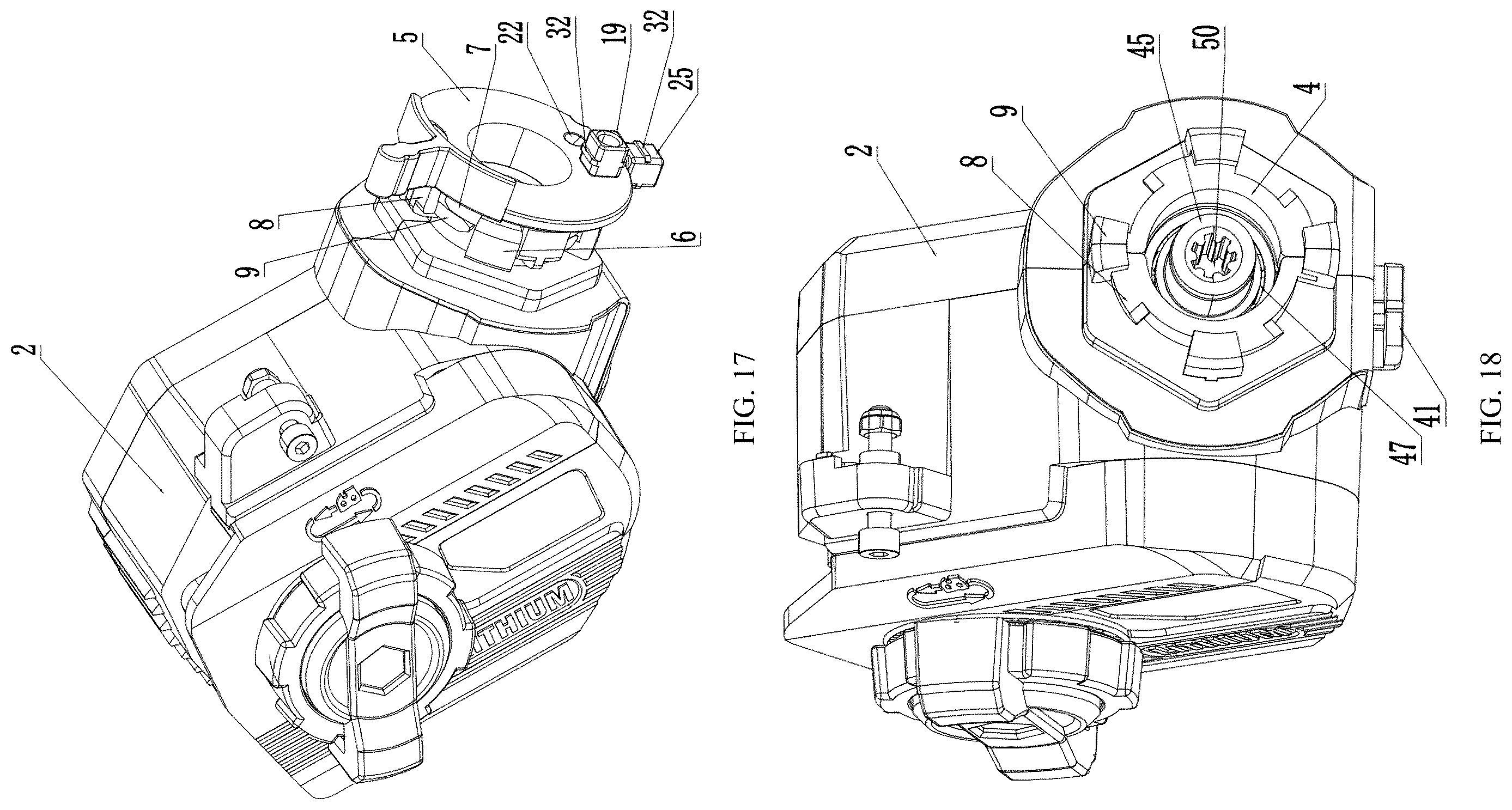 Patent US12611759 Figure 13 – Tool head replacement structure for electric tools