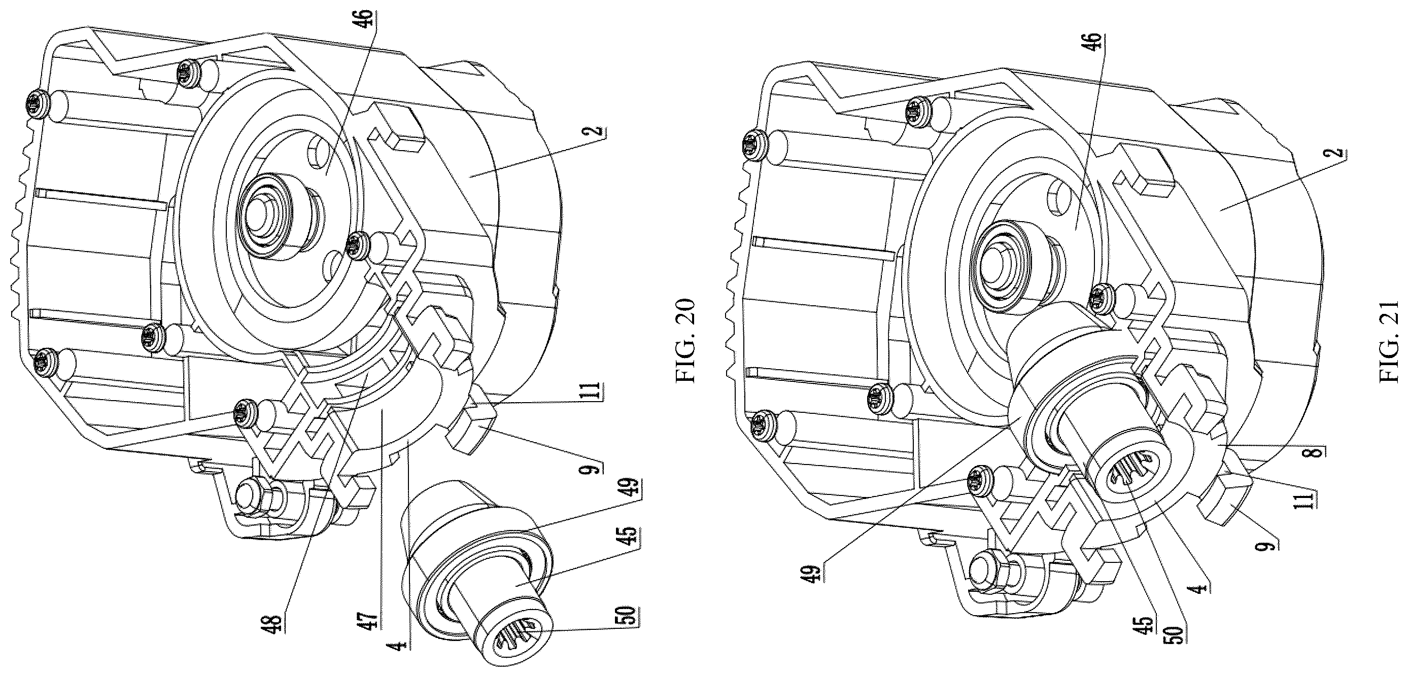 Patent US12611759 Figure 15 – Tool head replacement structure for electric tools