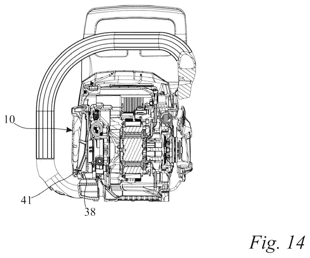 Patent US12611760 Figure 10 – Hand-guided work apparatus