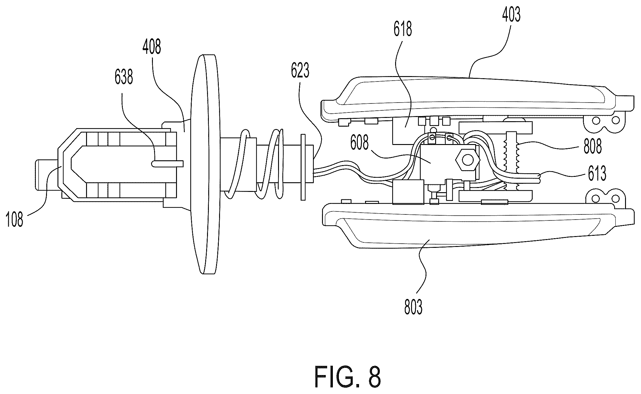 Patent US12611761 Figure 8 – Grinder including enhanced sensing and component detection