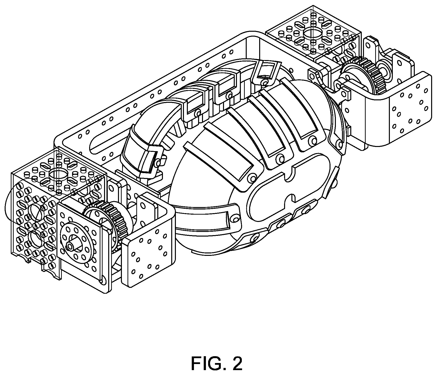 Patent US12611765 Figure 2 – Modular omnidirectional robotic system for nonplanar structure navigation