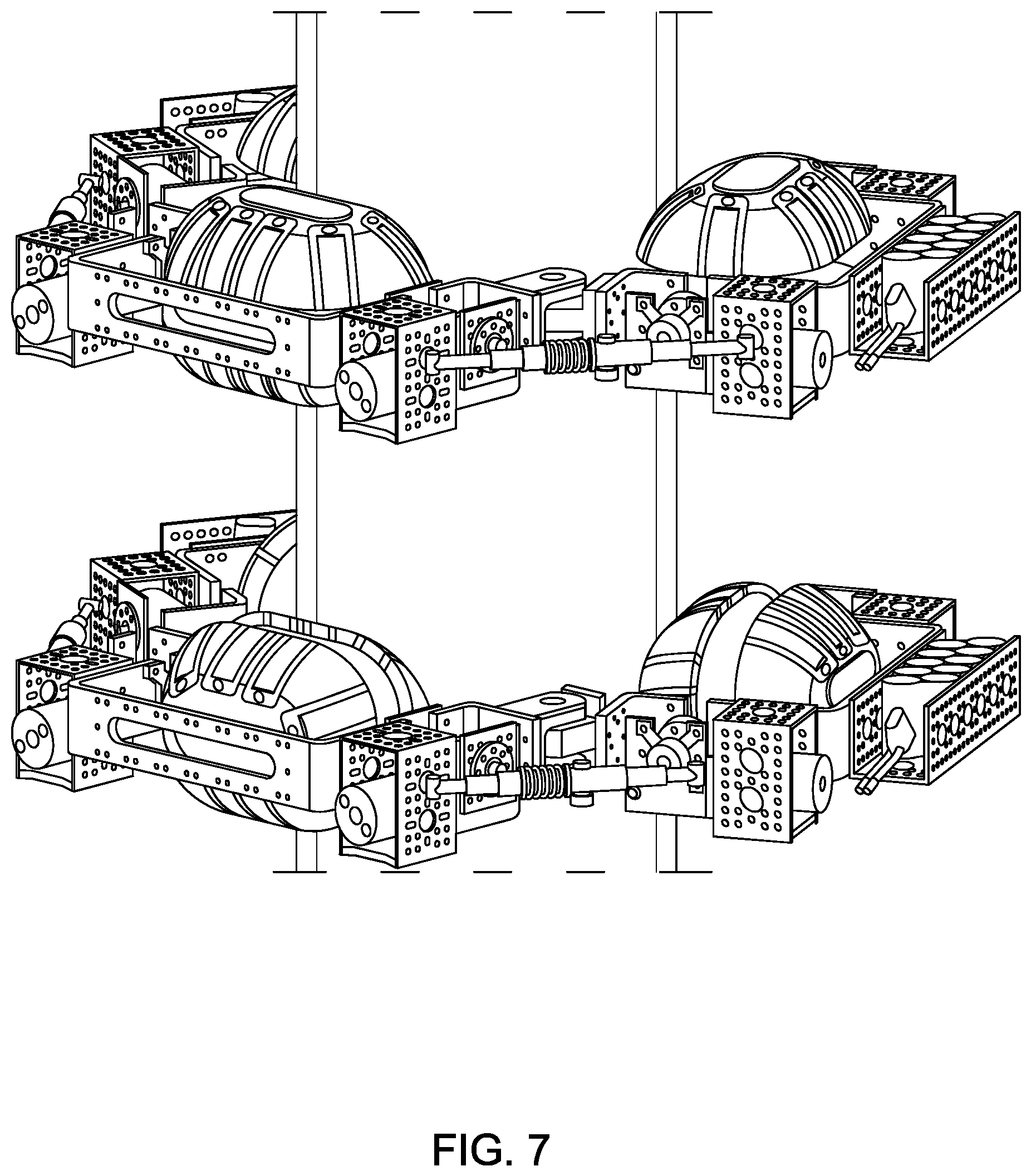 Patent US12611765 Figure 7 – Modular omnidirectional robotic system for nonplanar structure navigation