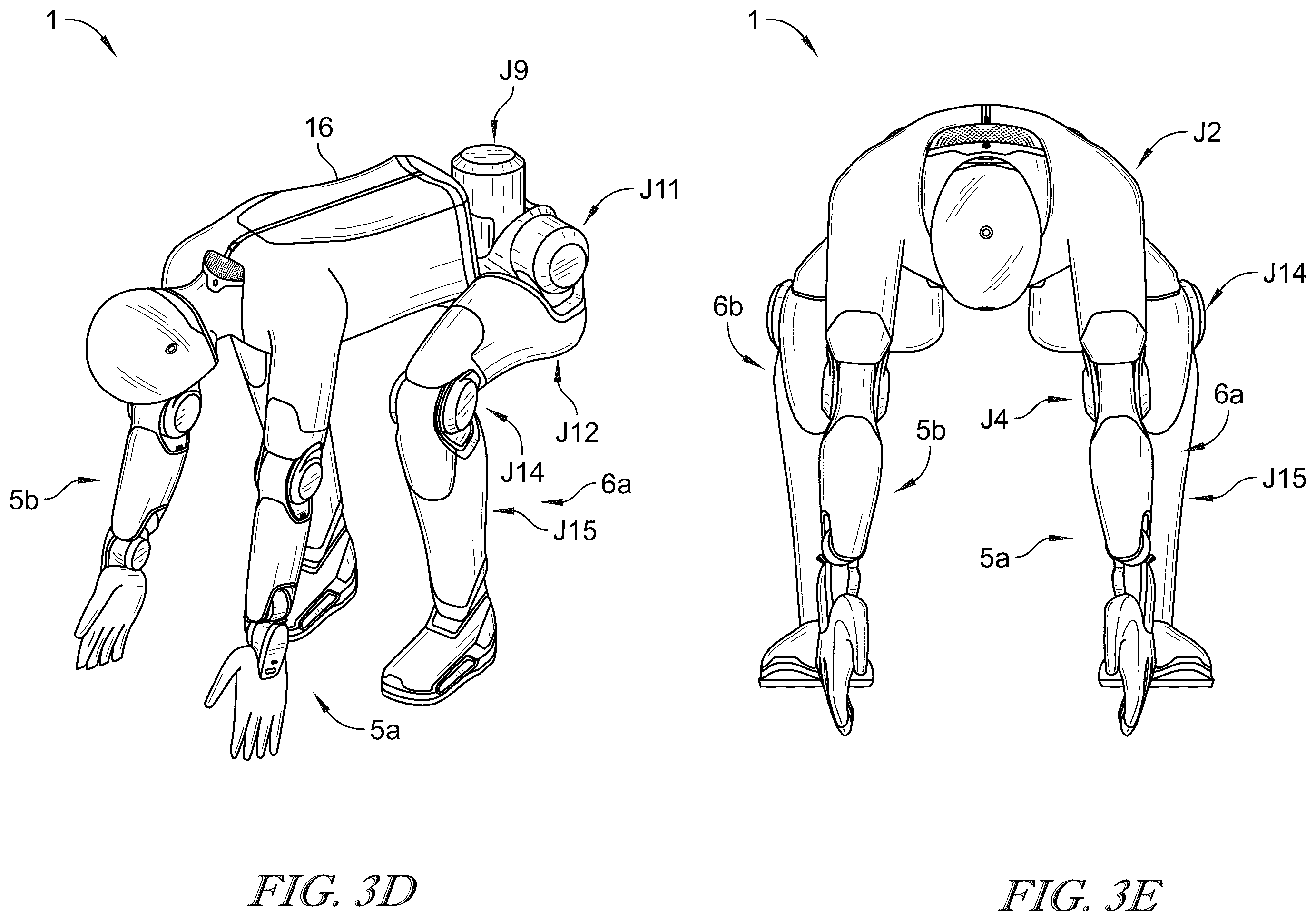 Patent US12611766 Figure 5 – Humanoid robot with advanced kinematics