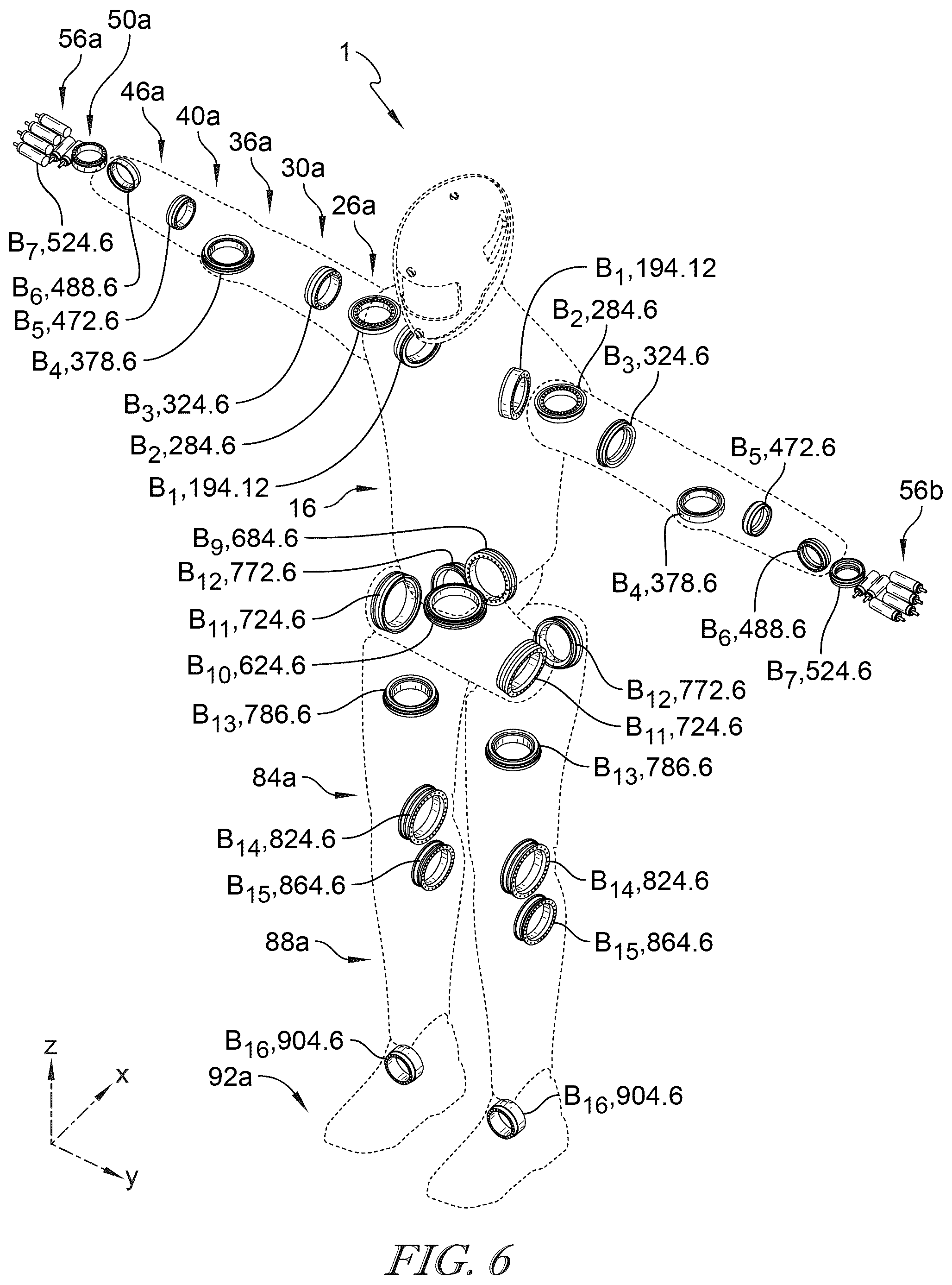 Patent US12611766 Figure 10 – Humanoid robot with advanced kinematics