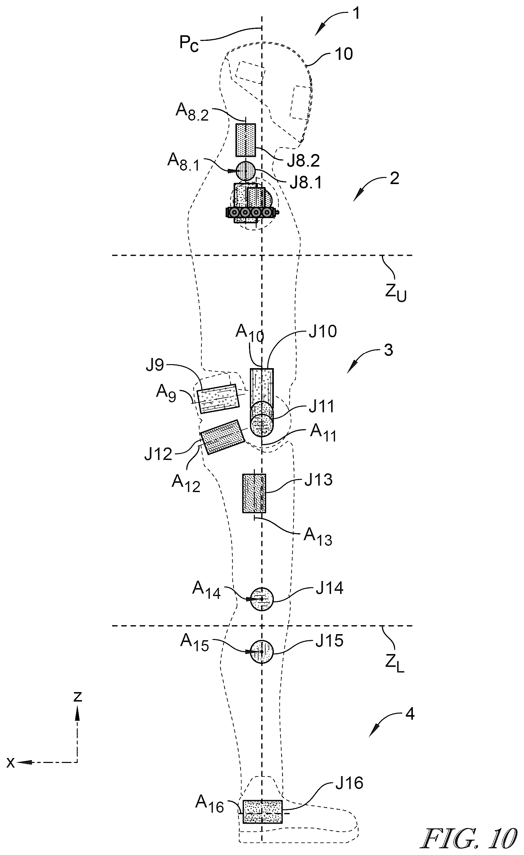 Patent US12611766 Figure 14 – Humanoid robot with advanced kinematics