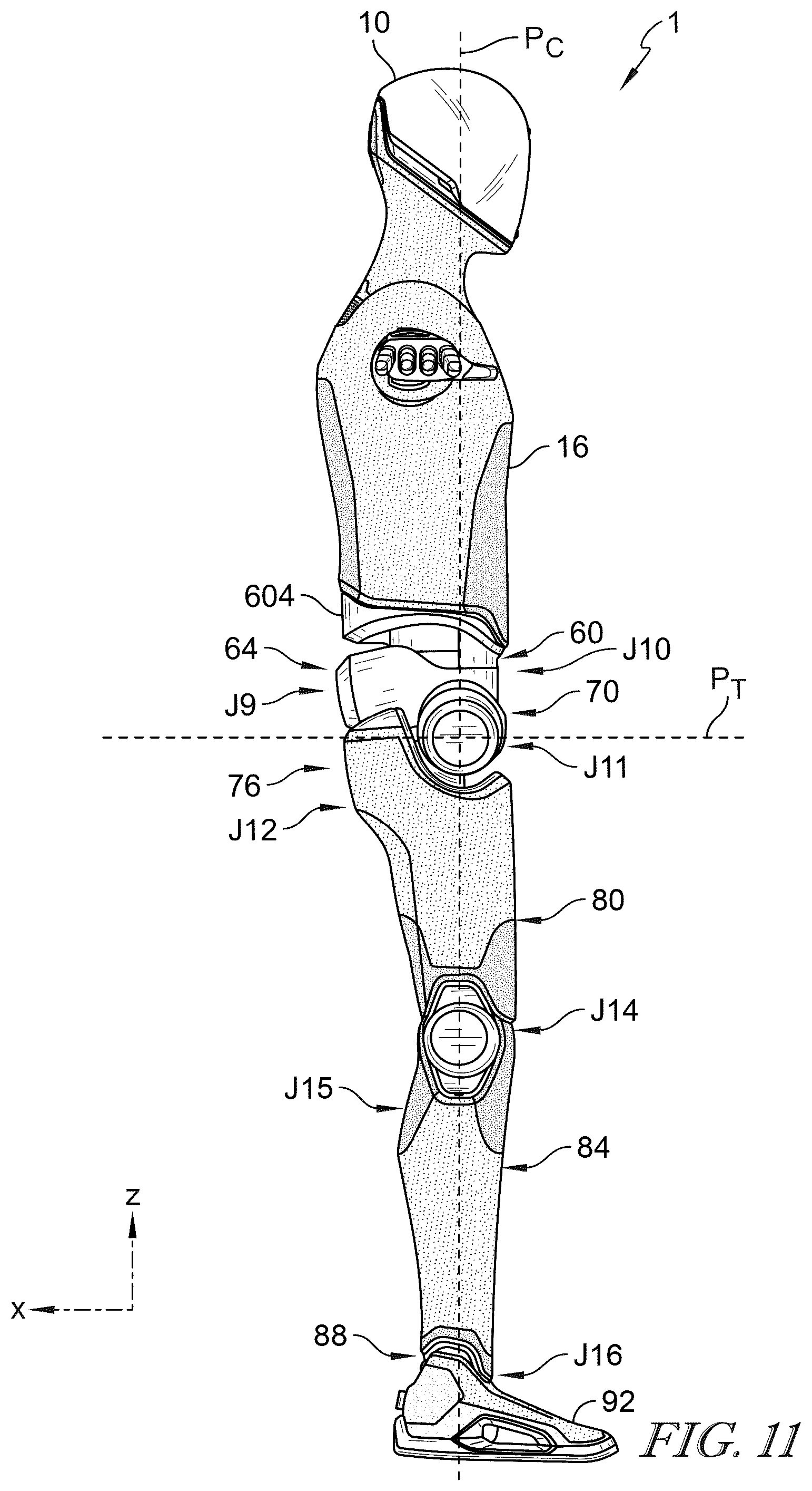Patent US12611766 Figure 15 – Humanoid robot with advanced kinematics
