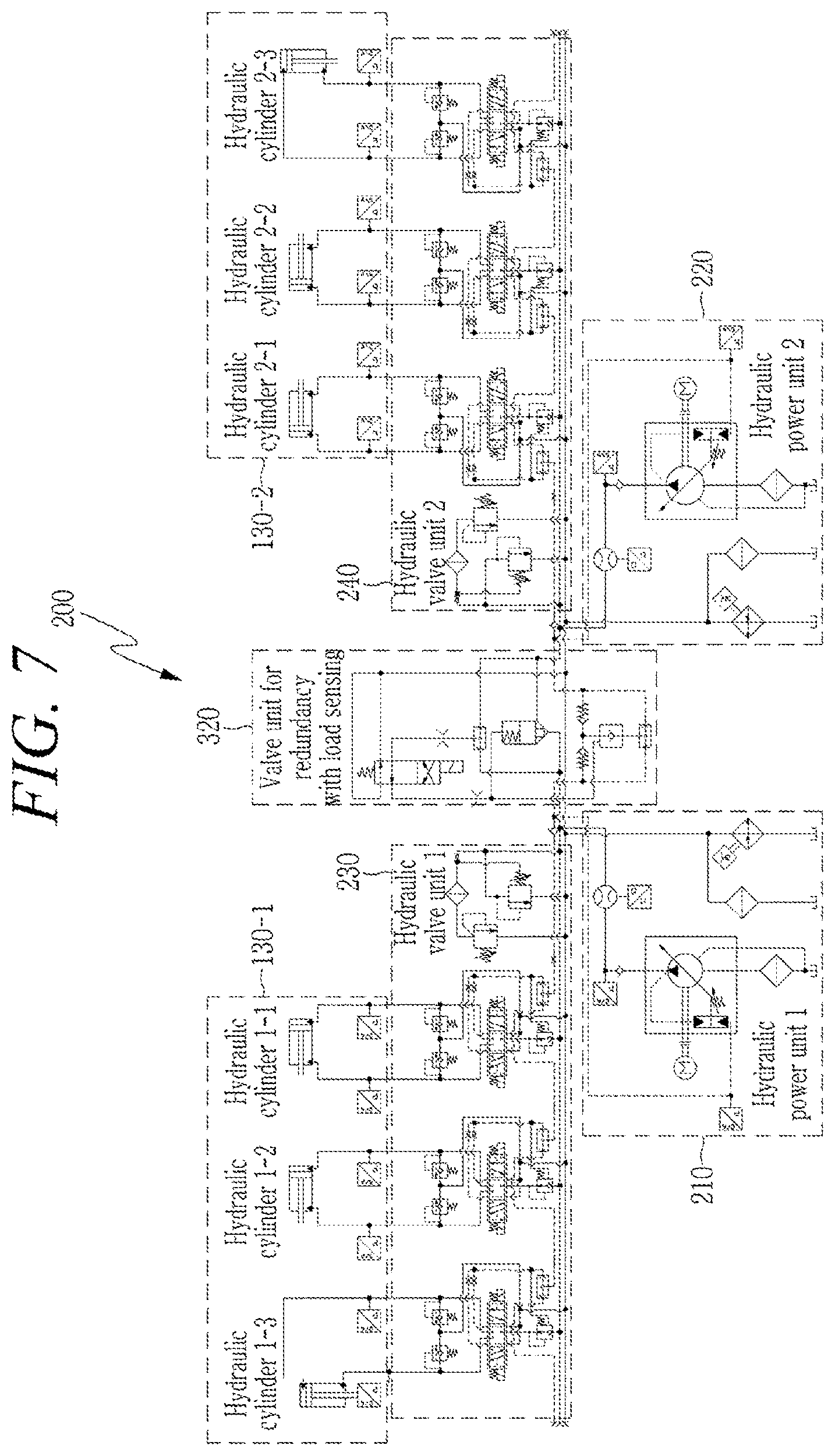 Patent US12611776 Figure 5 – Multiple hydraulic robot system for precisely mounting girder