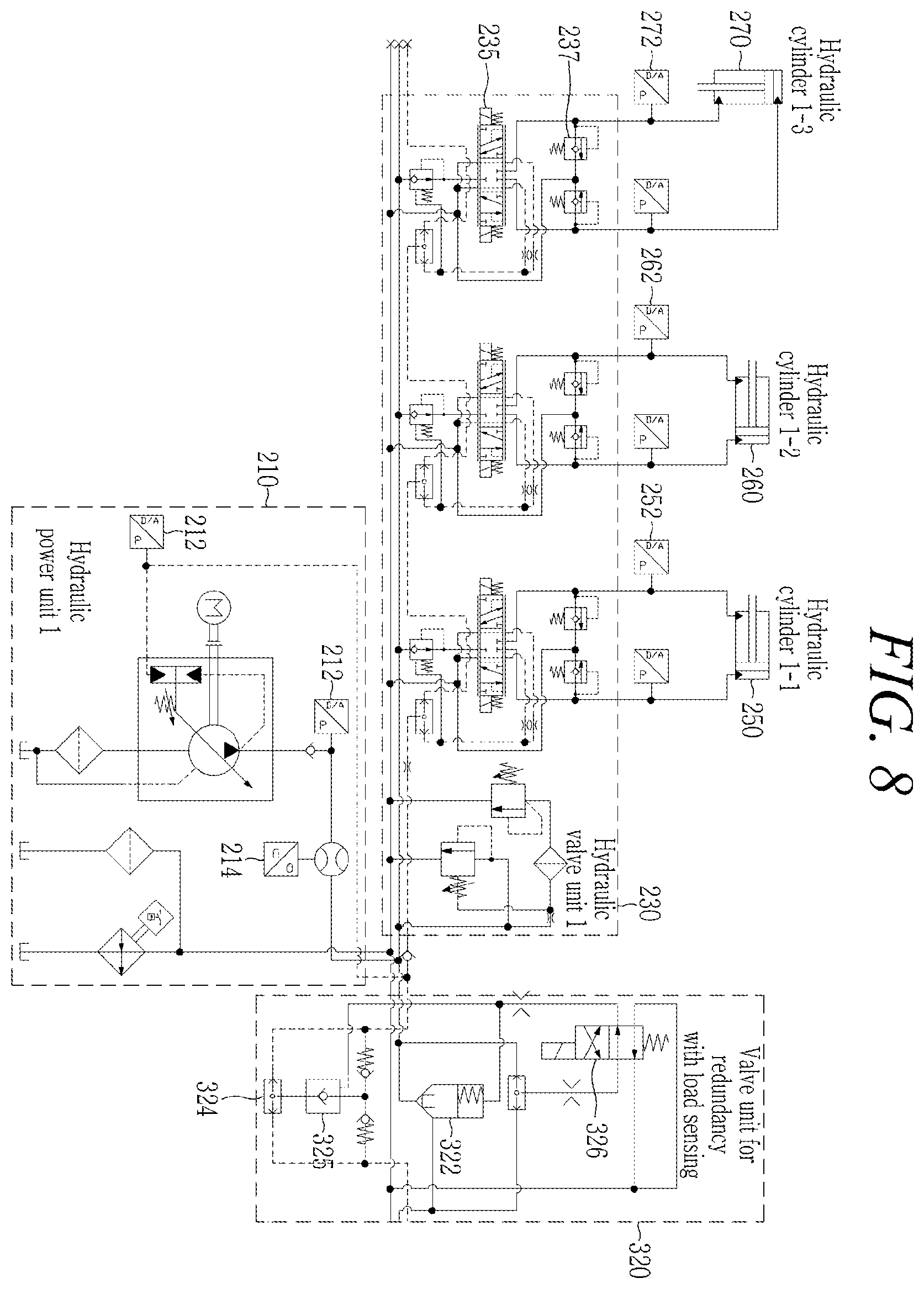Patent US12611776 Figure 6 – Multiple hydraulic robot system for precisely mounting girder