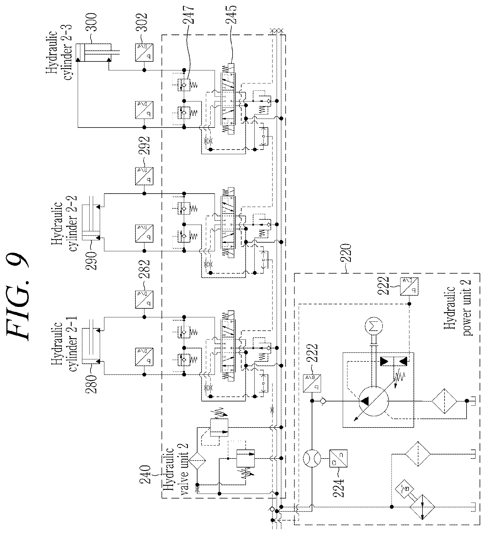 Patent US12611776 Figure 7 – Multiple hydraulic robot system for precisely mounting girder