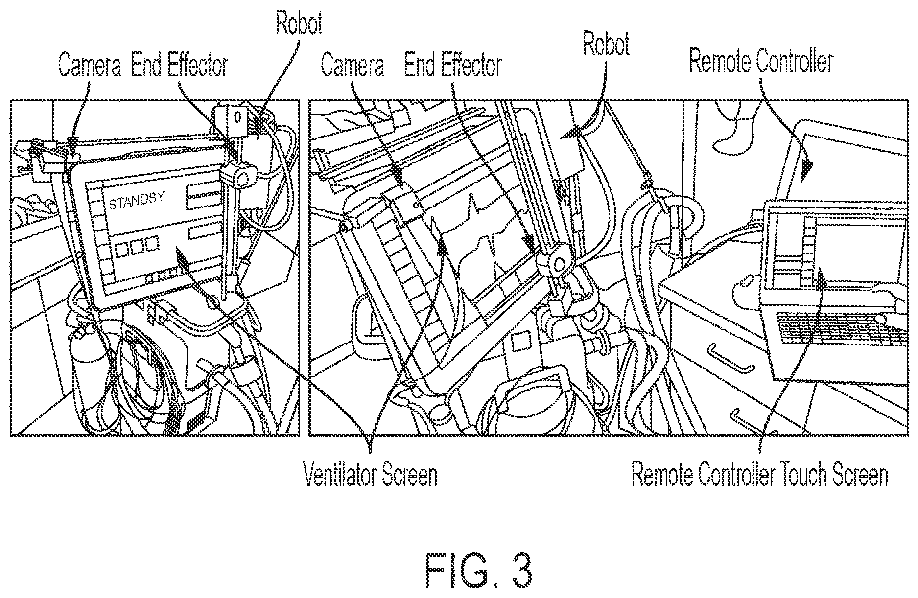 Patent US12611777 Figure 3 – Robotic system for remote operation of equipment in infectious environments
