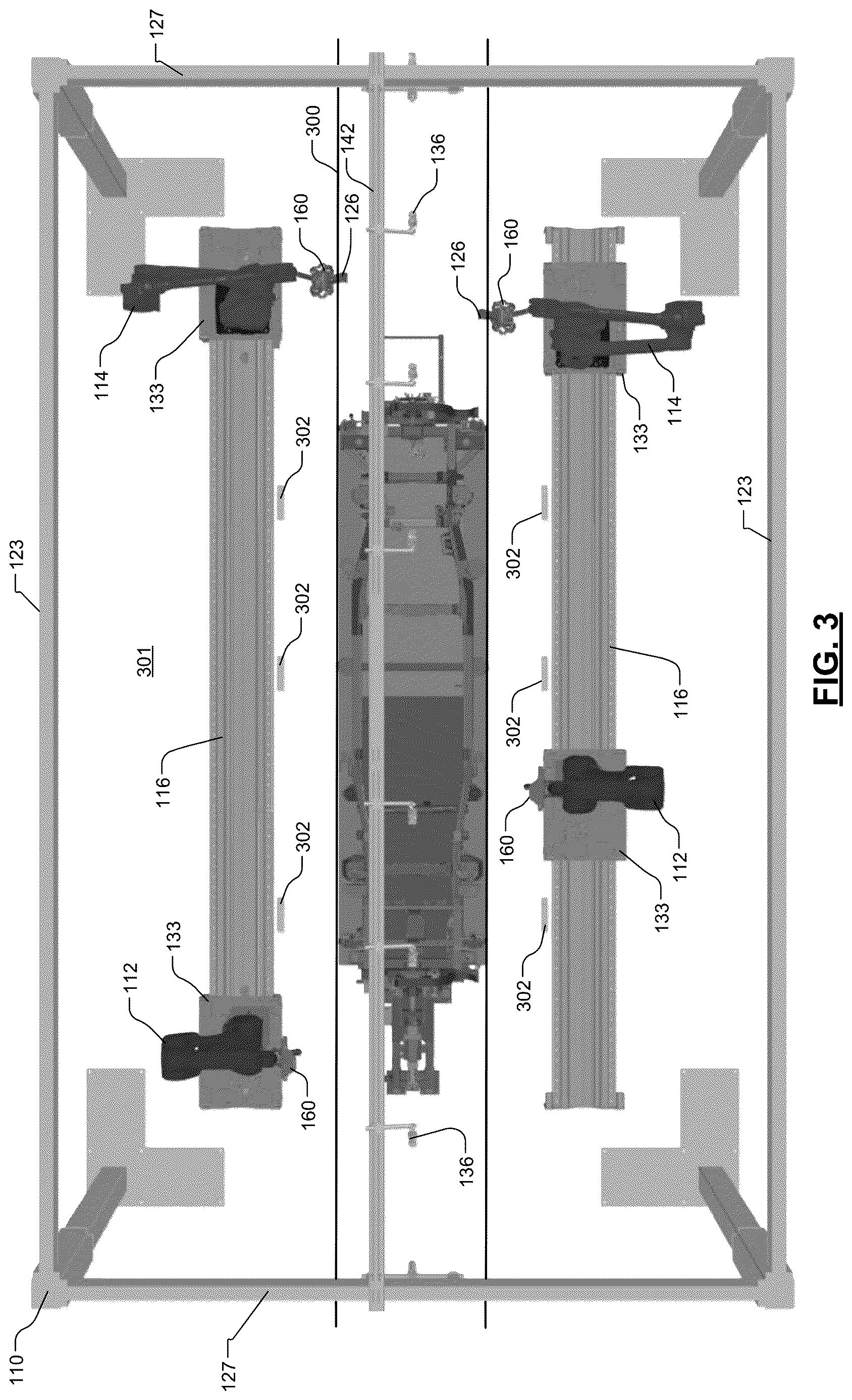 Patent US12611781 Figure 3 – Manufacturing overhead photogrammetry guidance system for robotic based formation and inspection of workpiece features