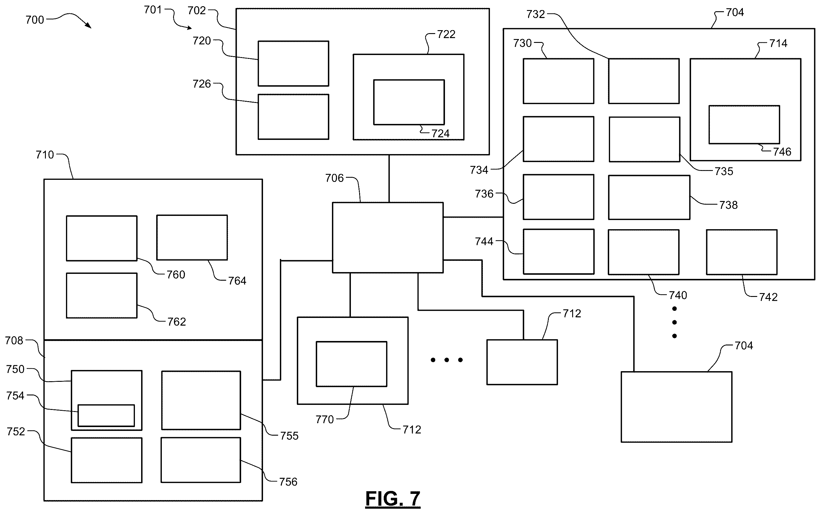 Patent US12611781 Figure 7 – Manufacturing overhead photogrammetry guidance system for robotic based formation and inspection of workpiece features
