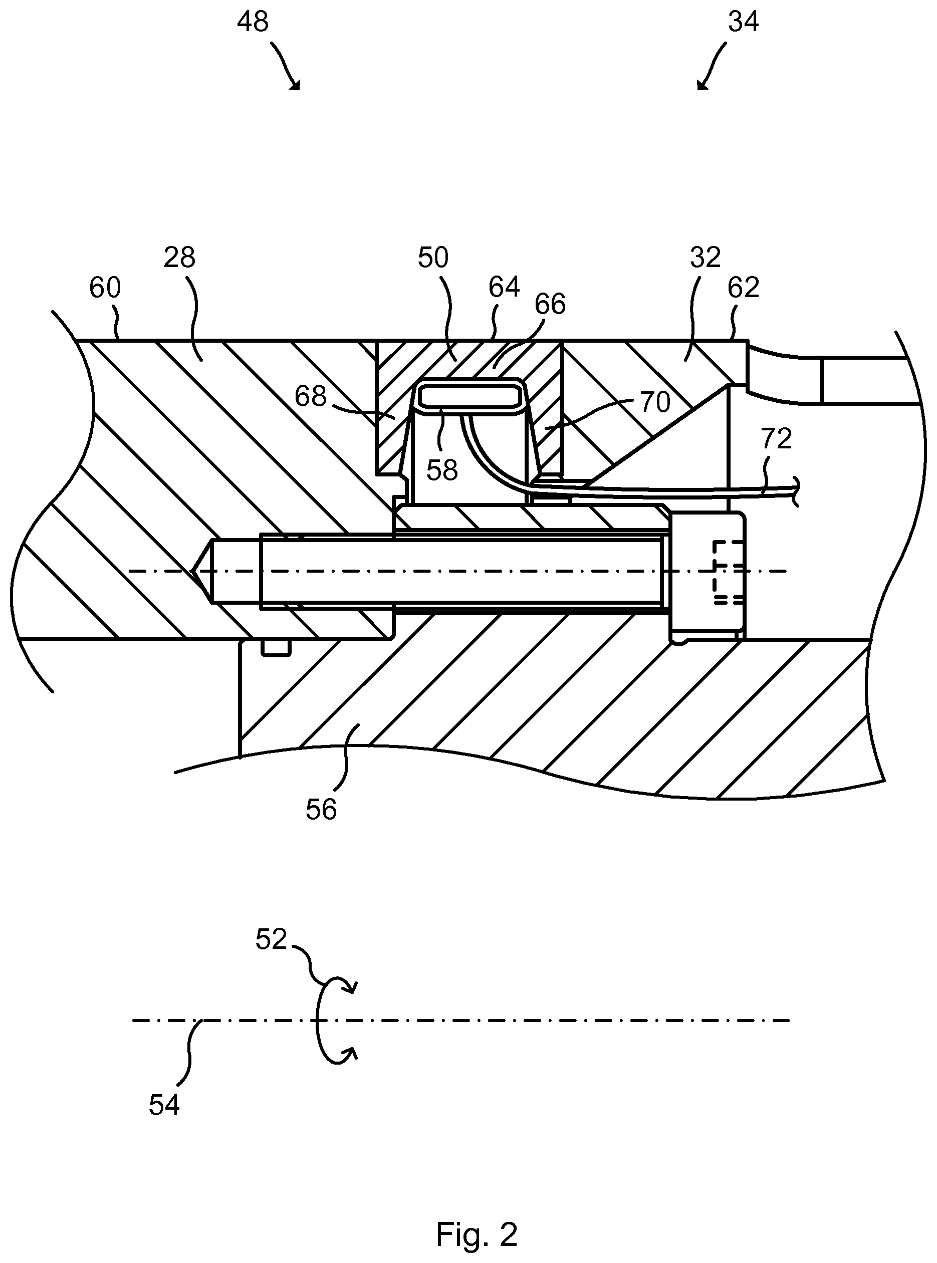 Patent US12611786 Figure 2 – Sealing arrangement, industrial robot and method