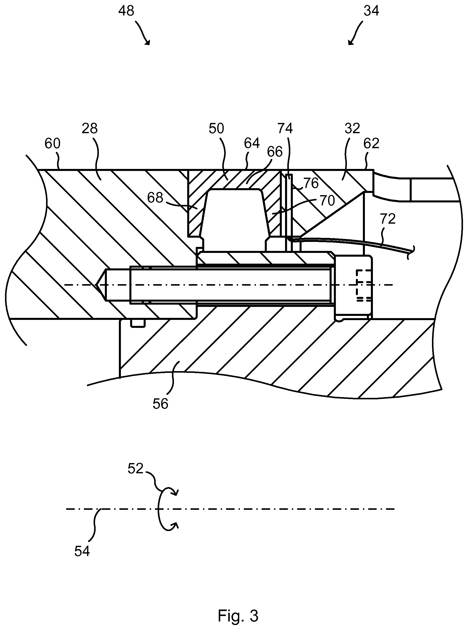 Patent US12611786 Figure 3 – Sealing arrangement, industrial robot and method