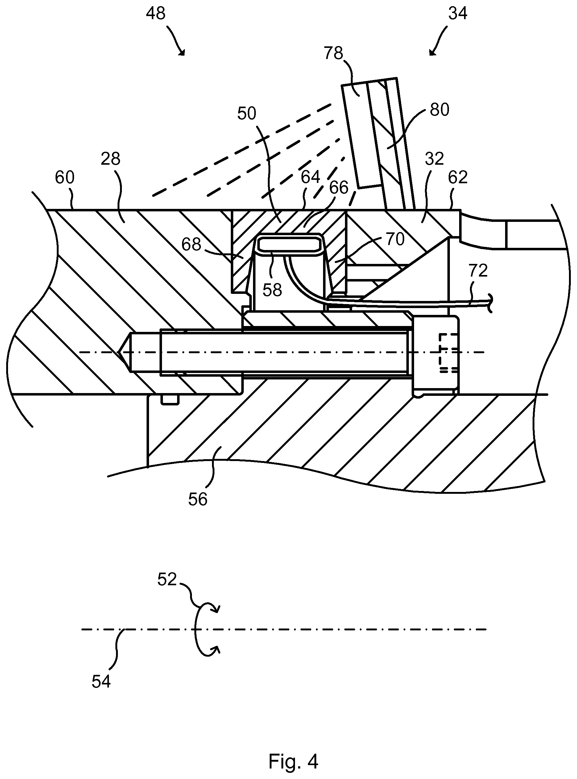 Patent US12611786 Figure 4 – Sealing arrangement, industrial robot and method
