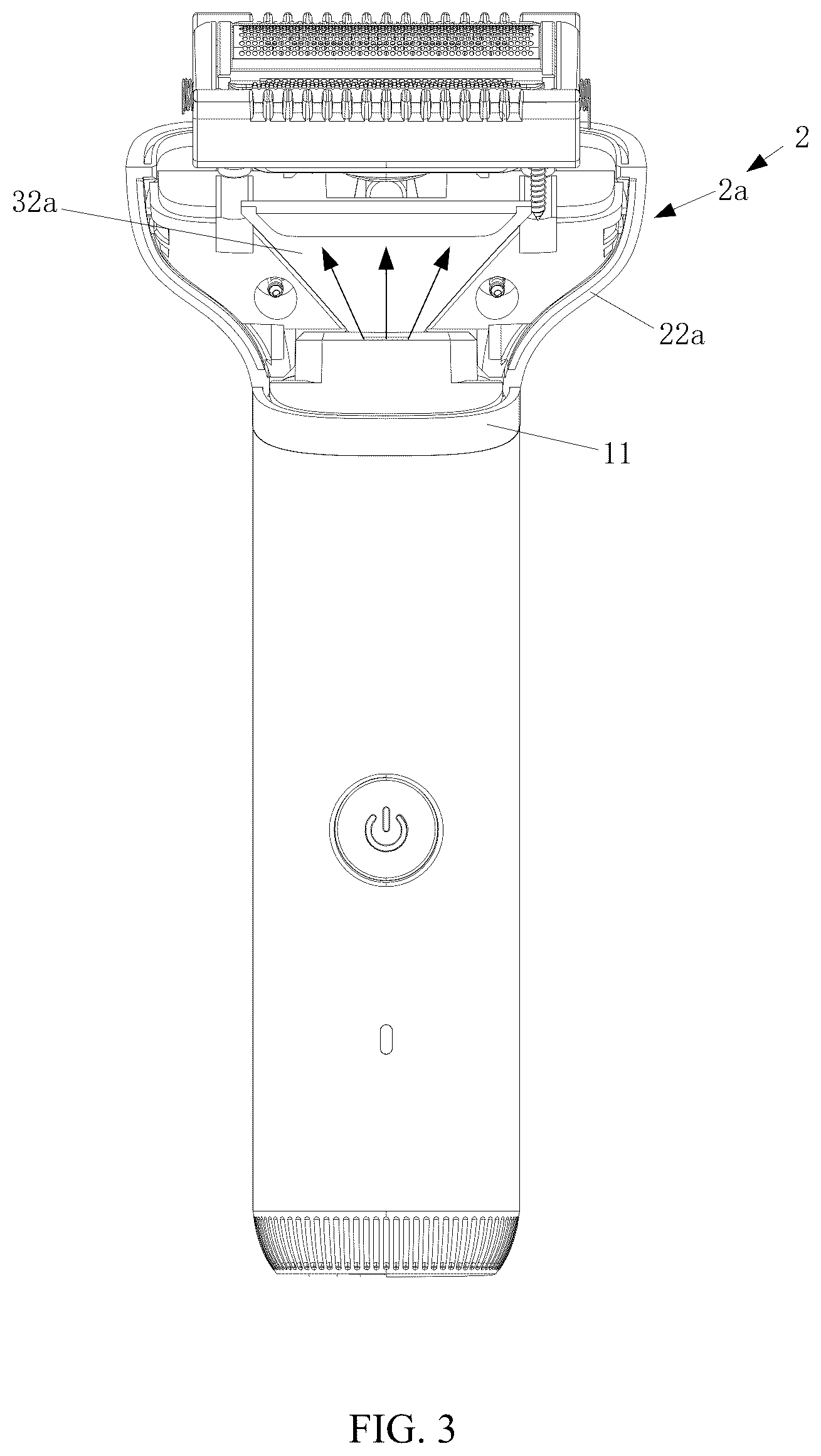 Patent US12611788 Figure 3 – Electric hair trimmer with illumination system