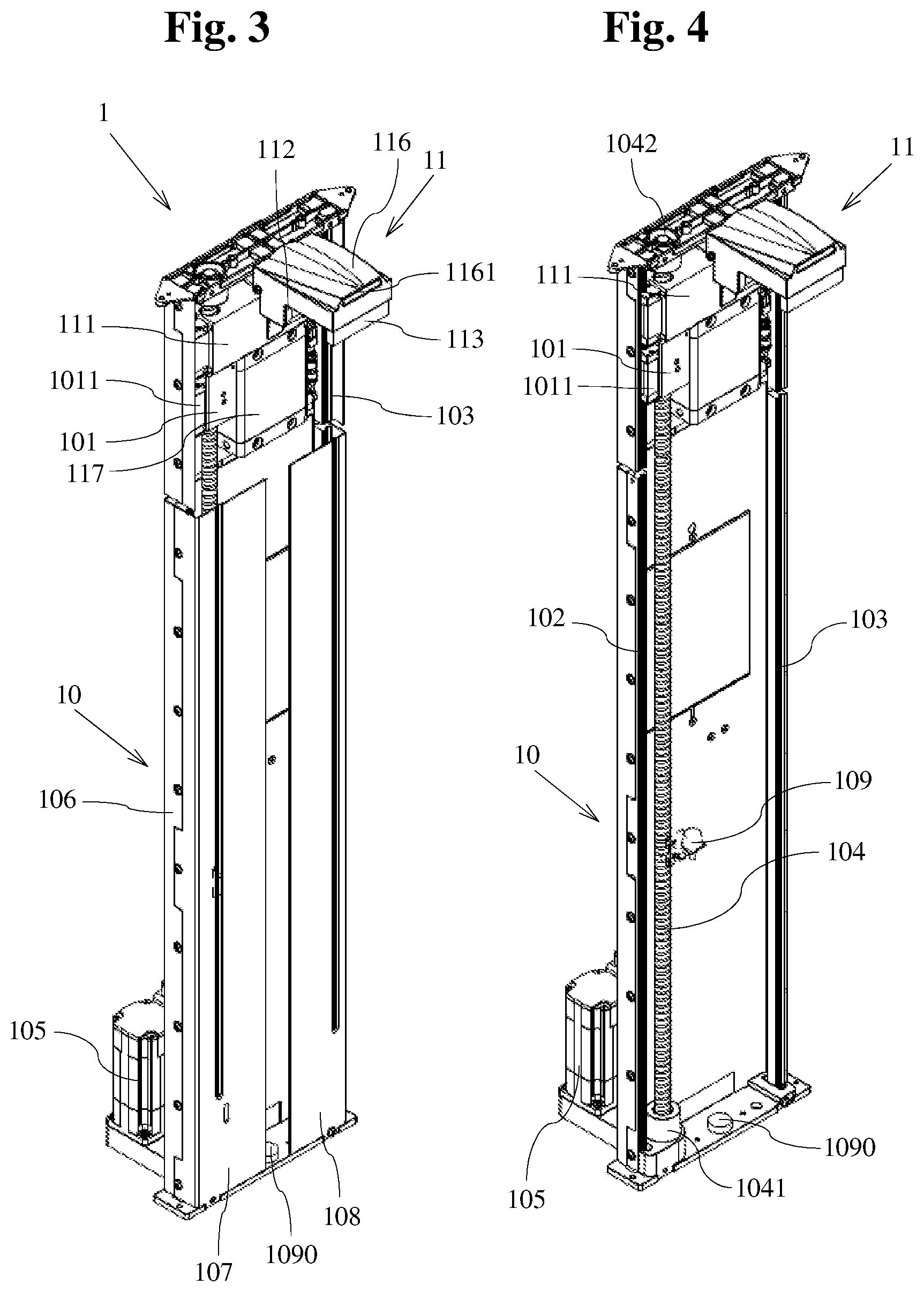 Patent US12611791 Figure 3 – Vertical panel saw having a panel-lowering device