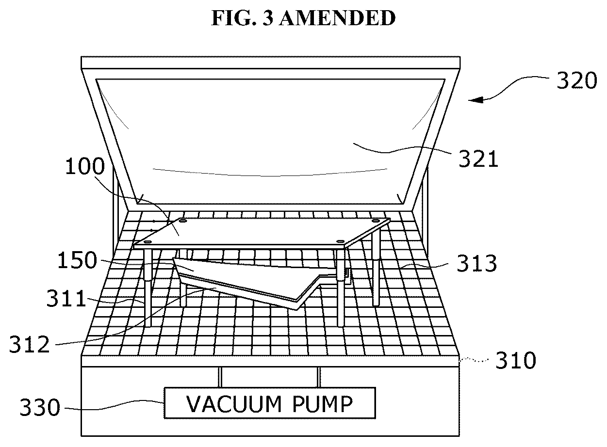 Patent US12611792 Figure 7 – Membrane device for manufacturing crash pad for vehicle including real wood sheet
