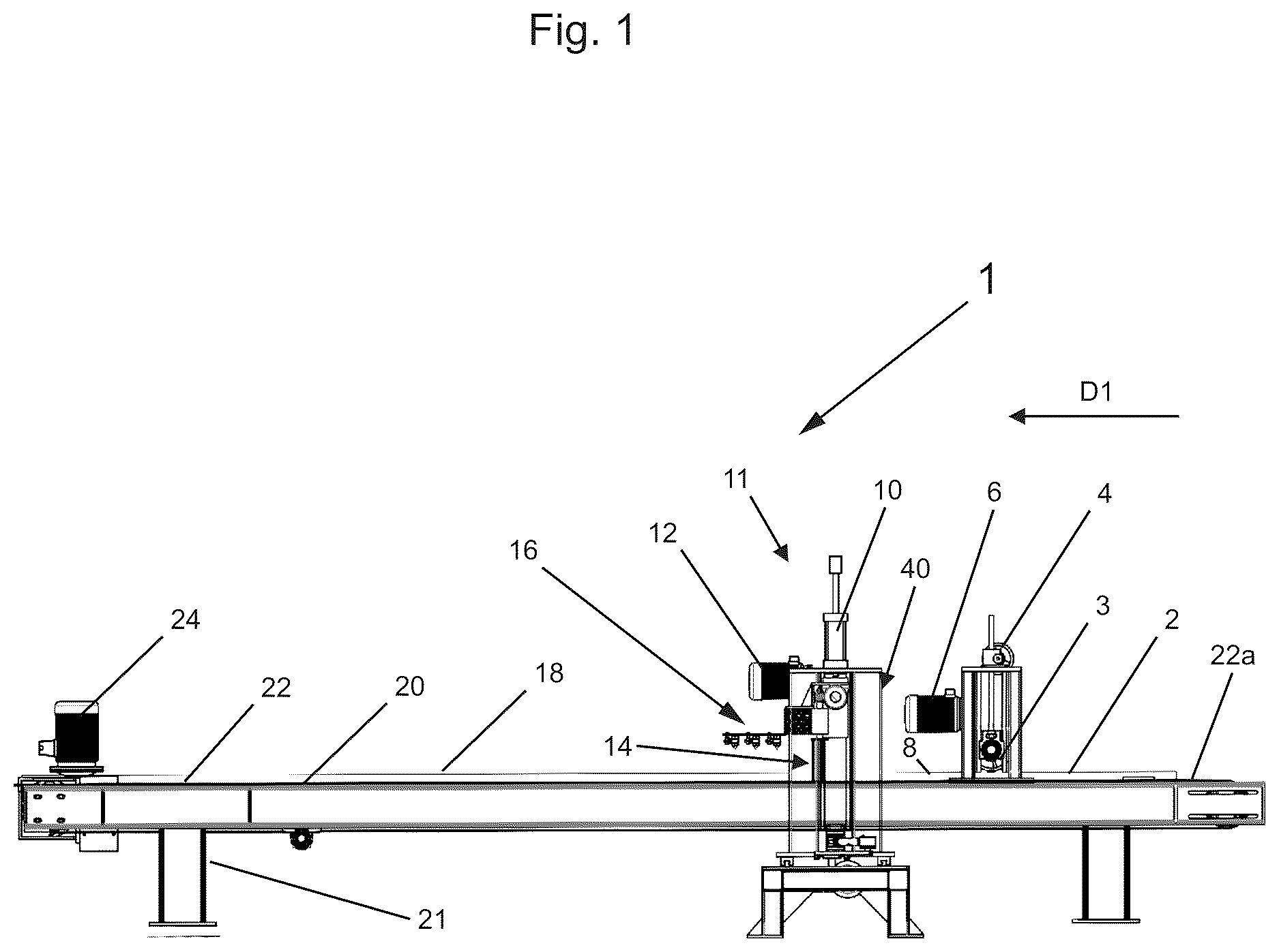 Patent US12611794 Figure 1 – Method and apparatus for producing engineered stone slabs