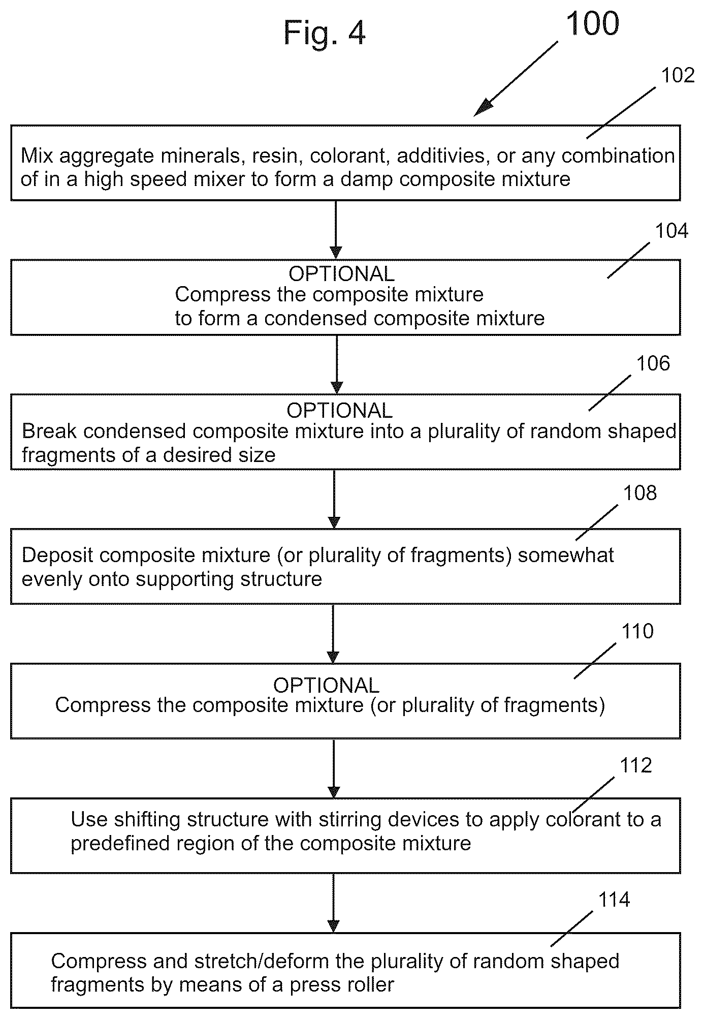 Patent US12611794 Figure 4 – Method and apparatus for producing engineered stone slabs