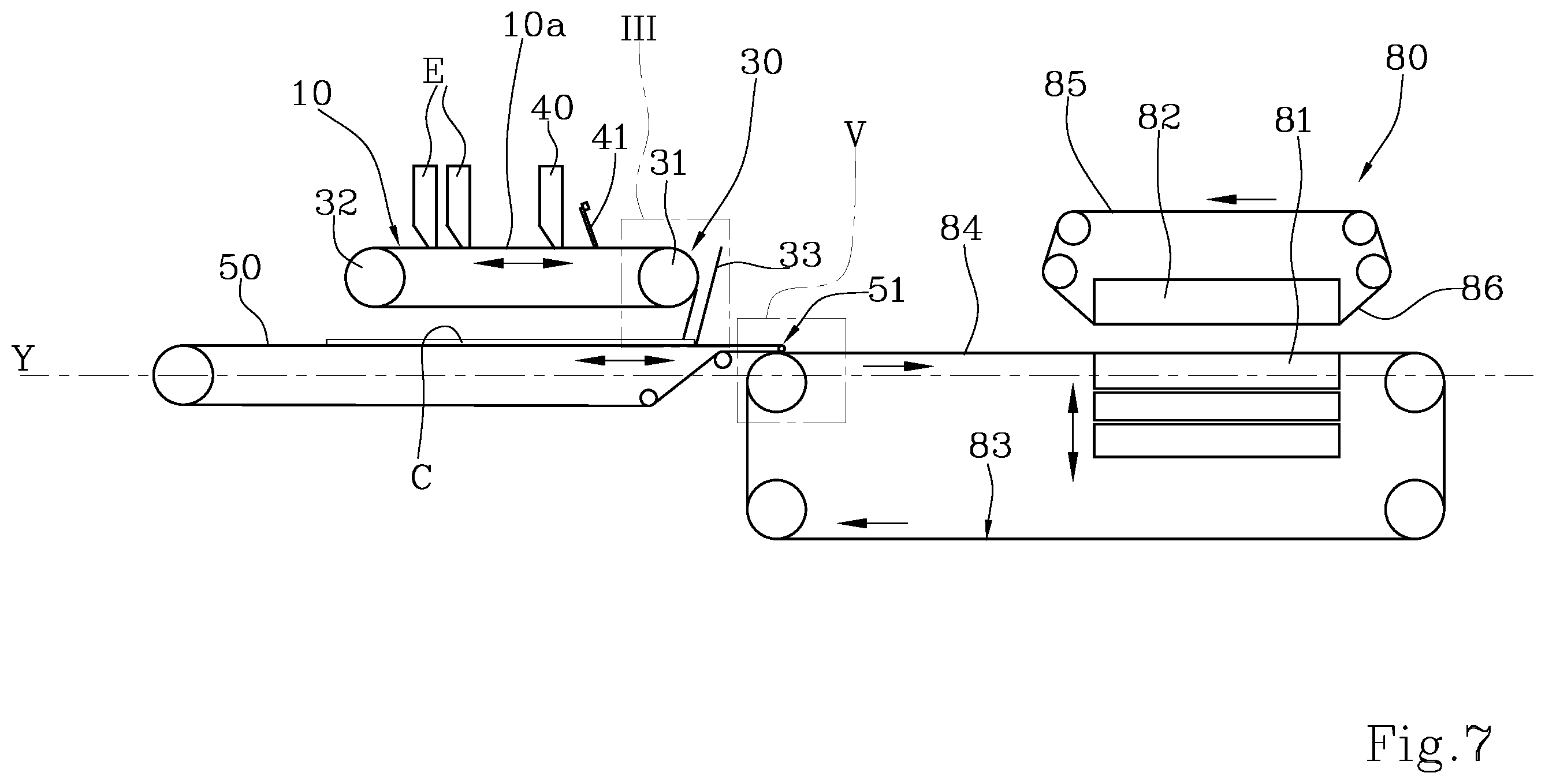 Patent US12611798 Figure 6 – Machine for dry decoration of ceramic tiles, with a control system for a ceramic mixture accumulation