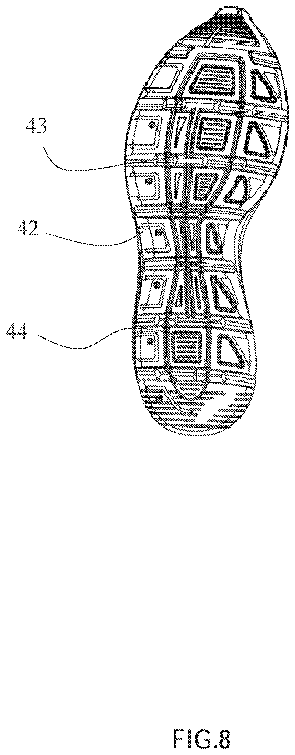 Patent US12611805 Figure 8 – Method of manufacturing multicolor-foamed shoe body by supercritical foaming and multicolor-foamed shoe body thereof