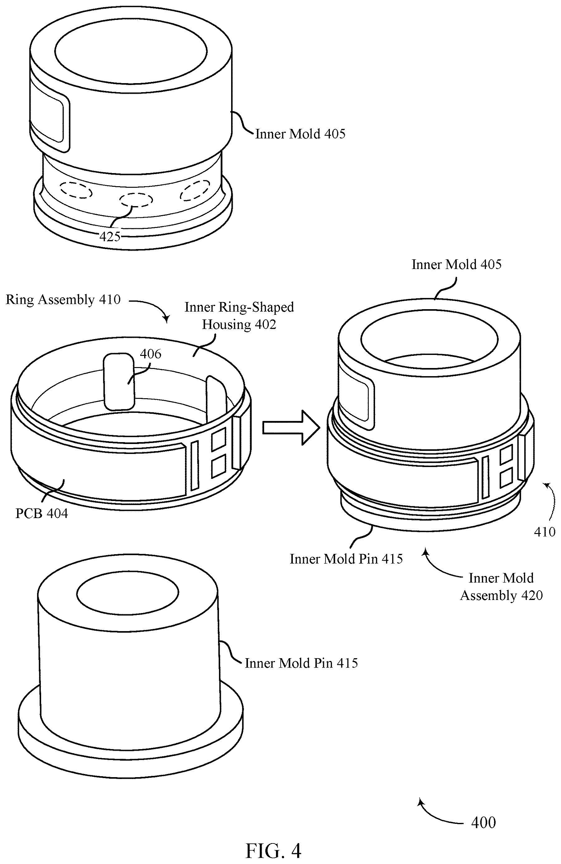 Patent US12611806 Figure 4 – Techniques for manufacturing a wearable ring device