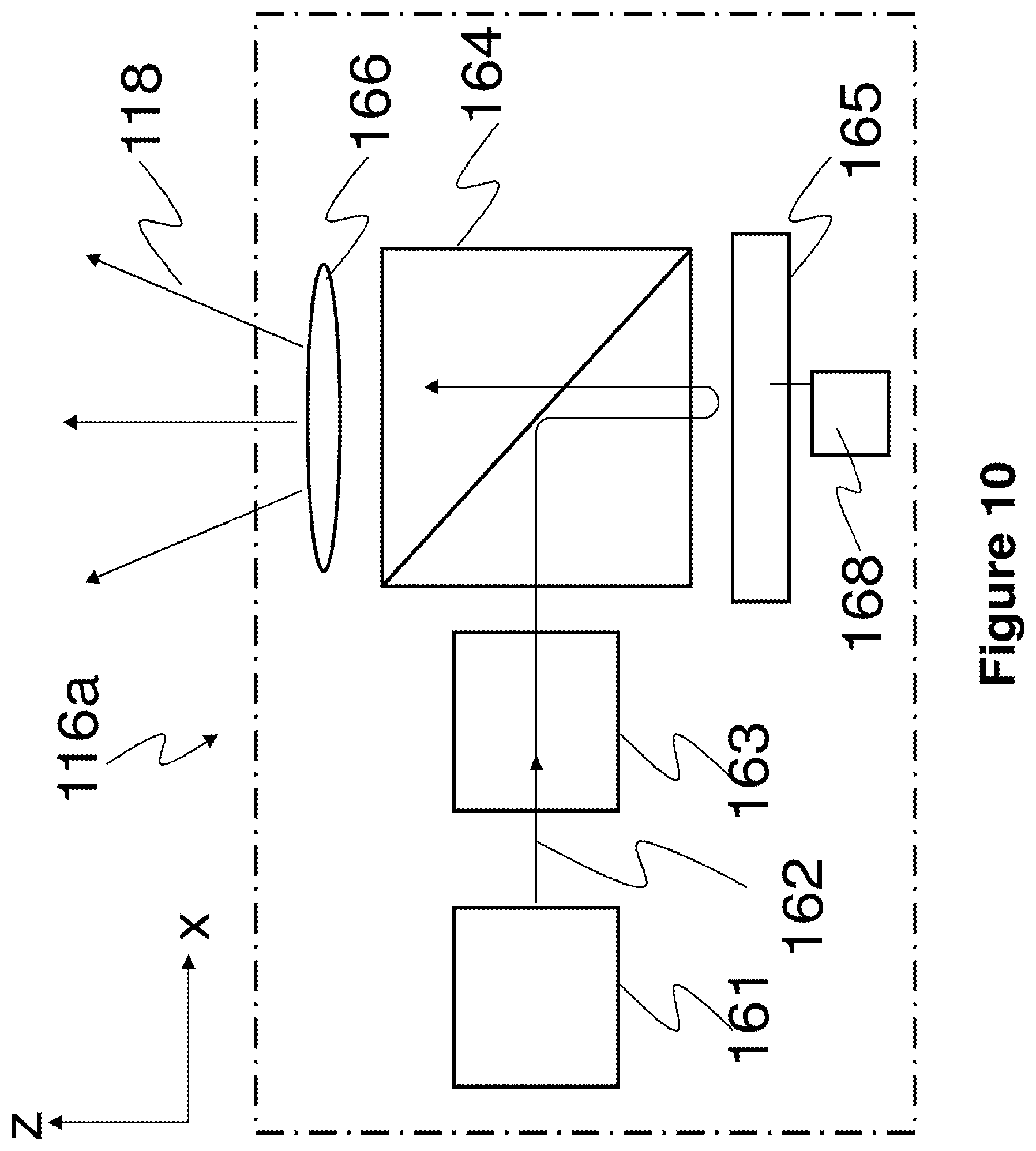 Patent US12611816 Figure 10 – Apparatus for making a stereolithographic object, methods for making a stereolithographic object, a method for locating the position of debris, and a method for monitoring consumption of a material for making a stereolithographic object