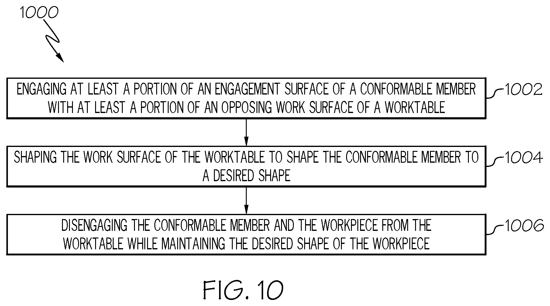 Patent US12611824 Figure 10 – Method for preforming a workpiece, composite manufacturing method and system associated therewith