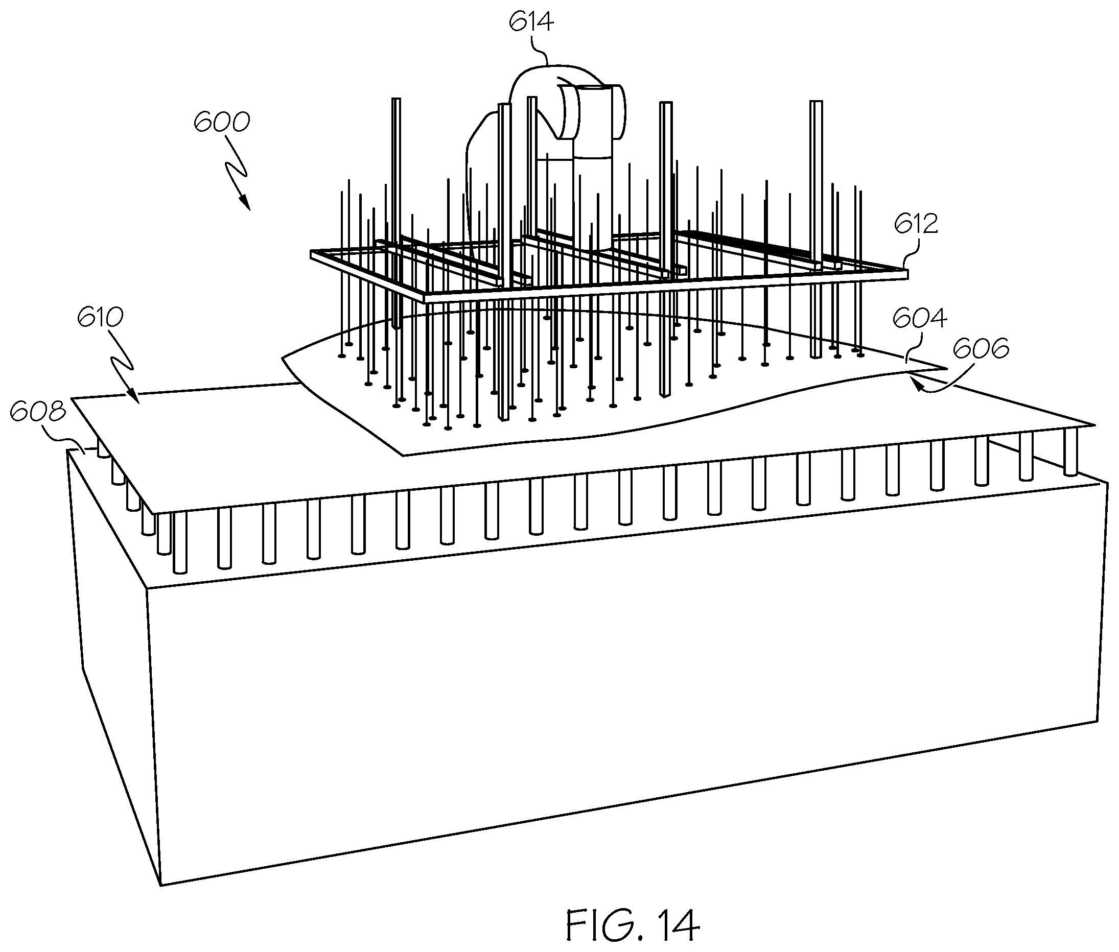 Patent US12611824 Figure 14 – Method for preforming a workpiece, composite manufacturing method and system associated therewith