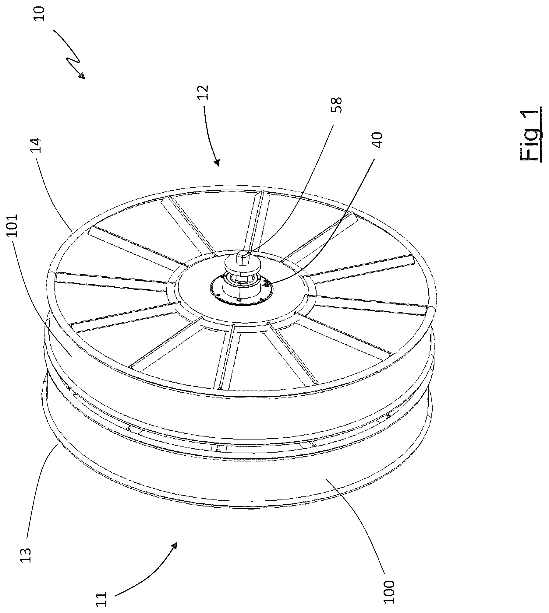 Patent US12611830 Figure 1 – Process for building tyres of vehicle wheels and method for providing elongated elements to be used in the aforementioned process