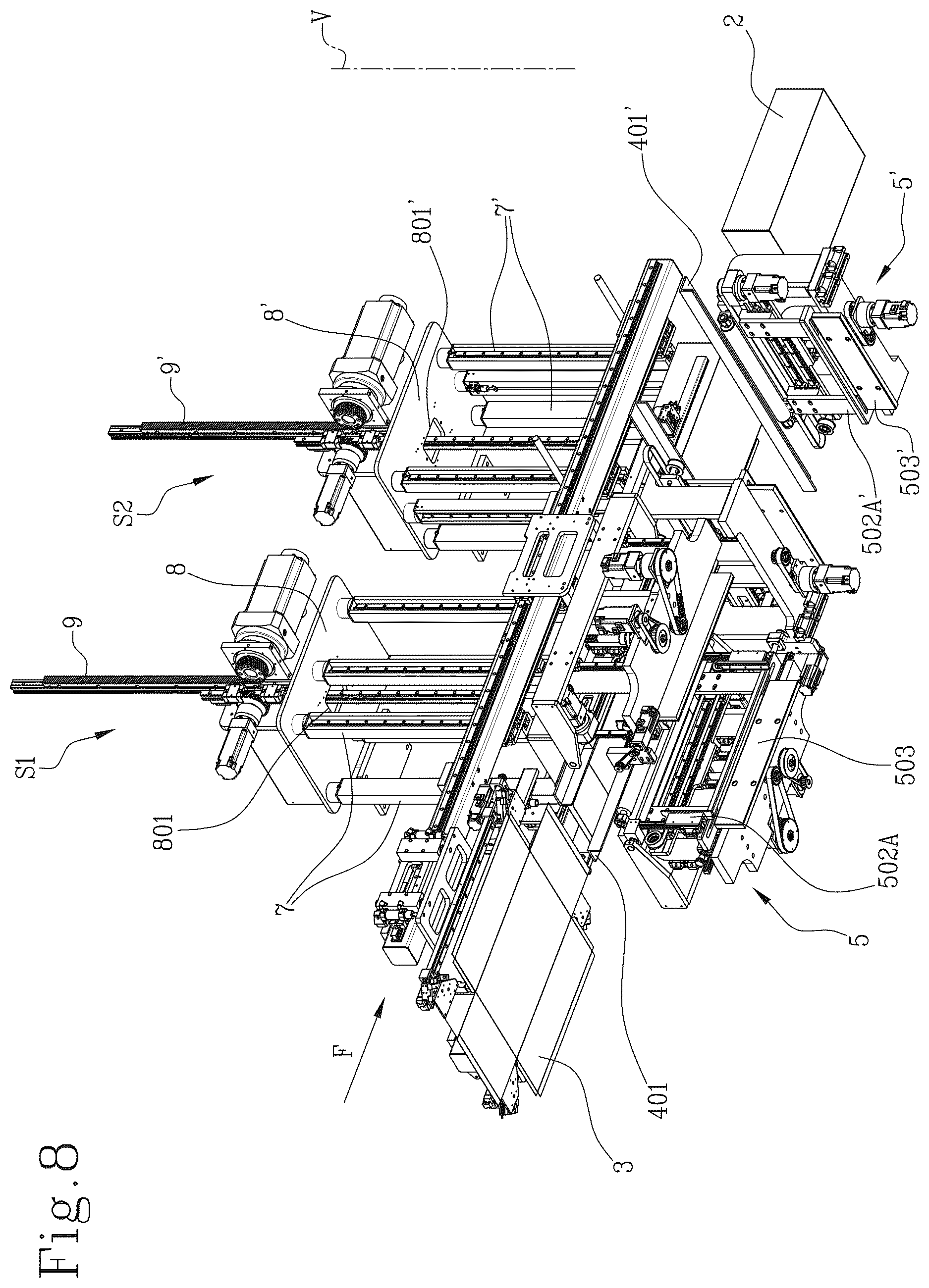 Patent US12611835 Figure 8 – Apparatus and method for wrapping a cardboard box