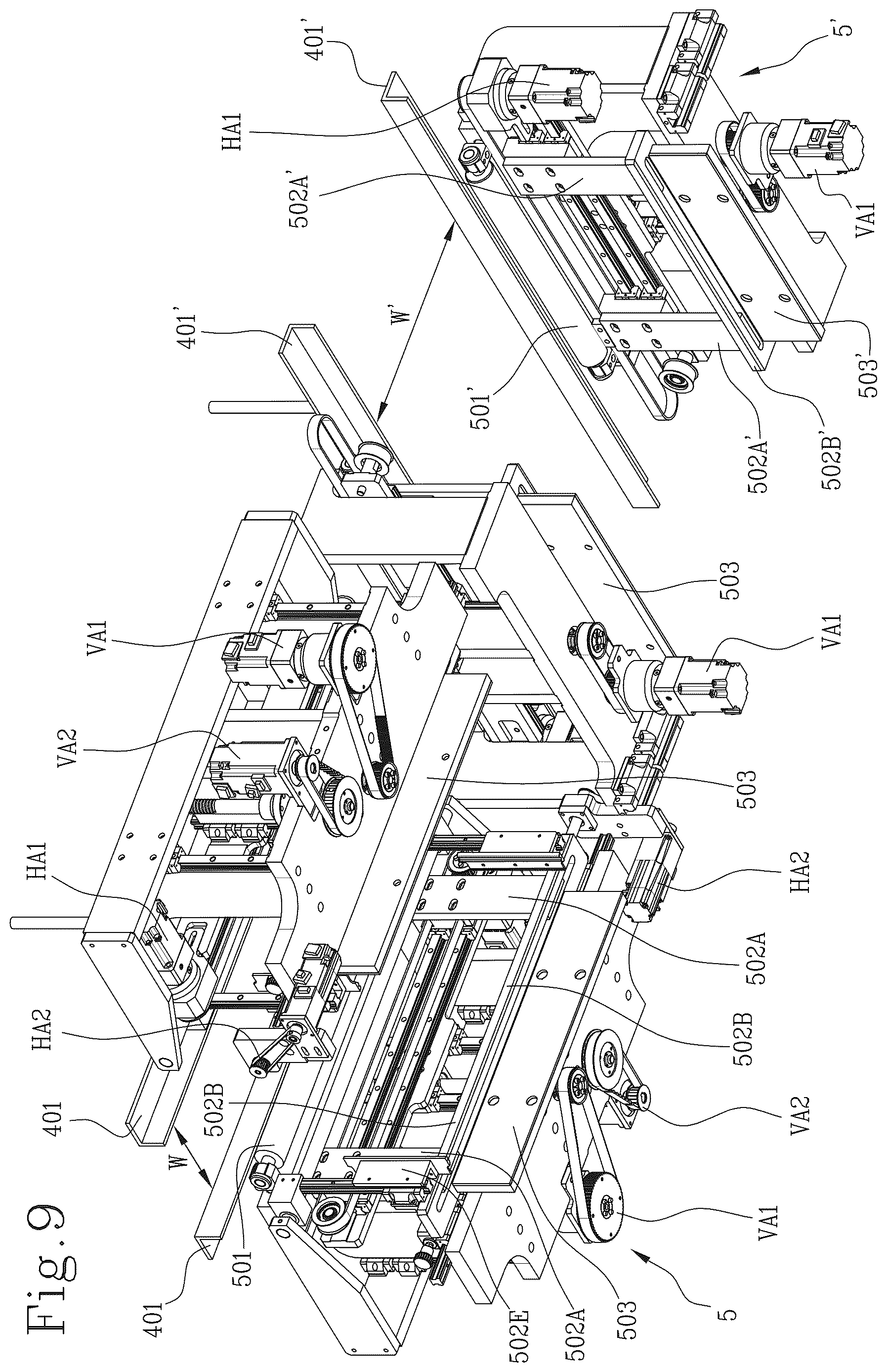 Patent US12611835 Figure 9 – Apparatus and method for wrapping a cardboard box