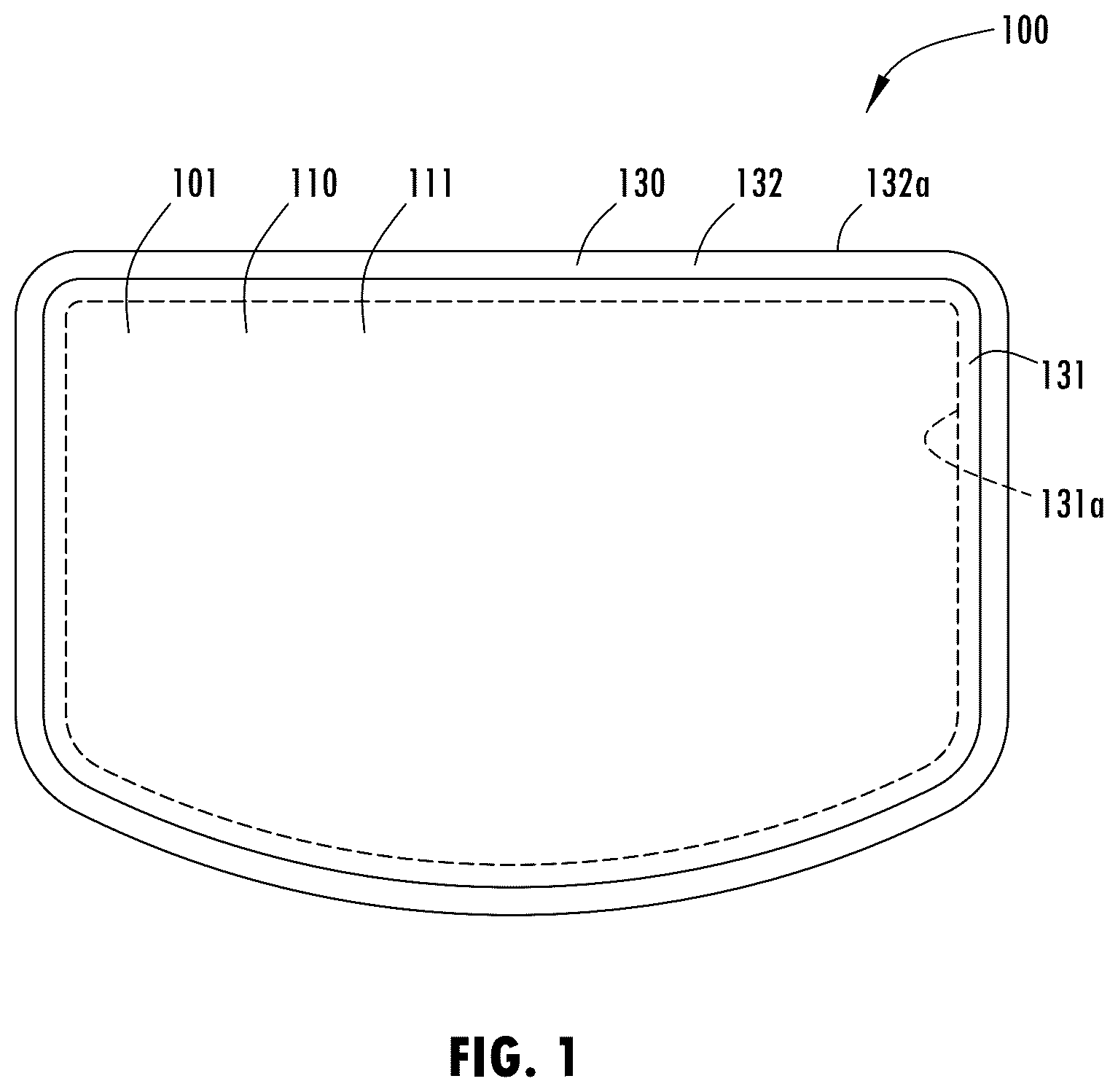 Patent US12611846 — Laminate window with edge protection — Figure 1