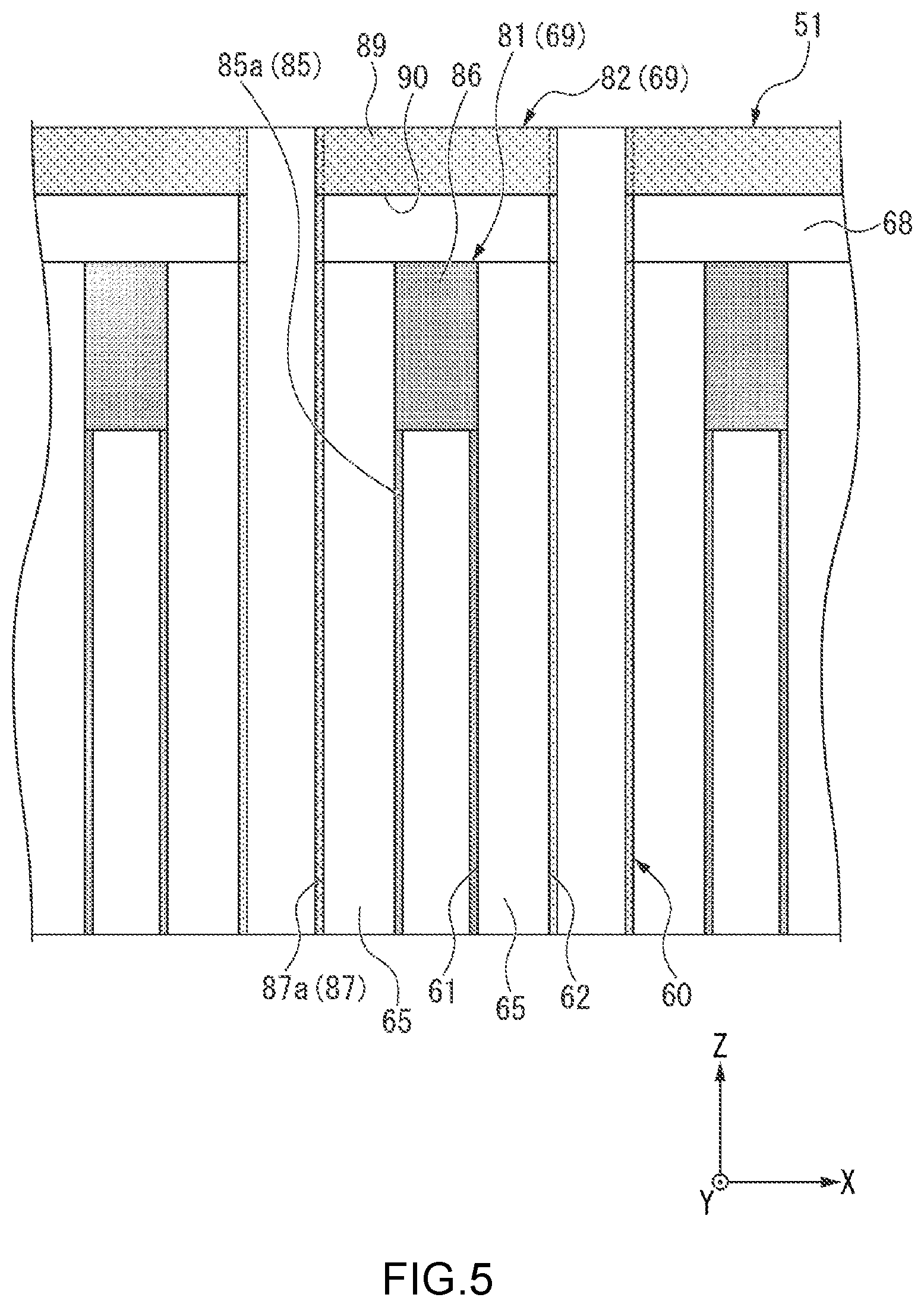 Patent US12611863 Figure 5 – Liquid ejection head chip, liquid jet head, and liquid jet recording device for ejecting liquid