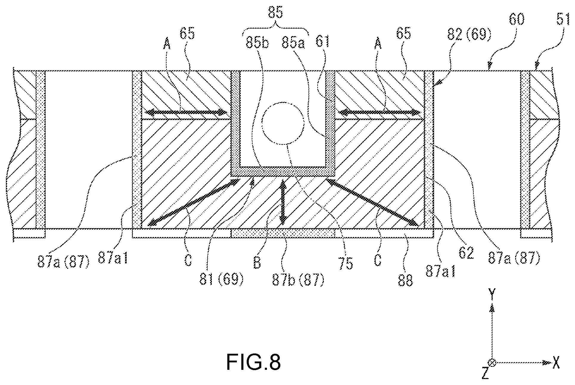 Patent US12611863 Figure 8 – Liquid ejection head chip, liquid jet head, and liquid jet recording device for ejecting liquid
