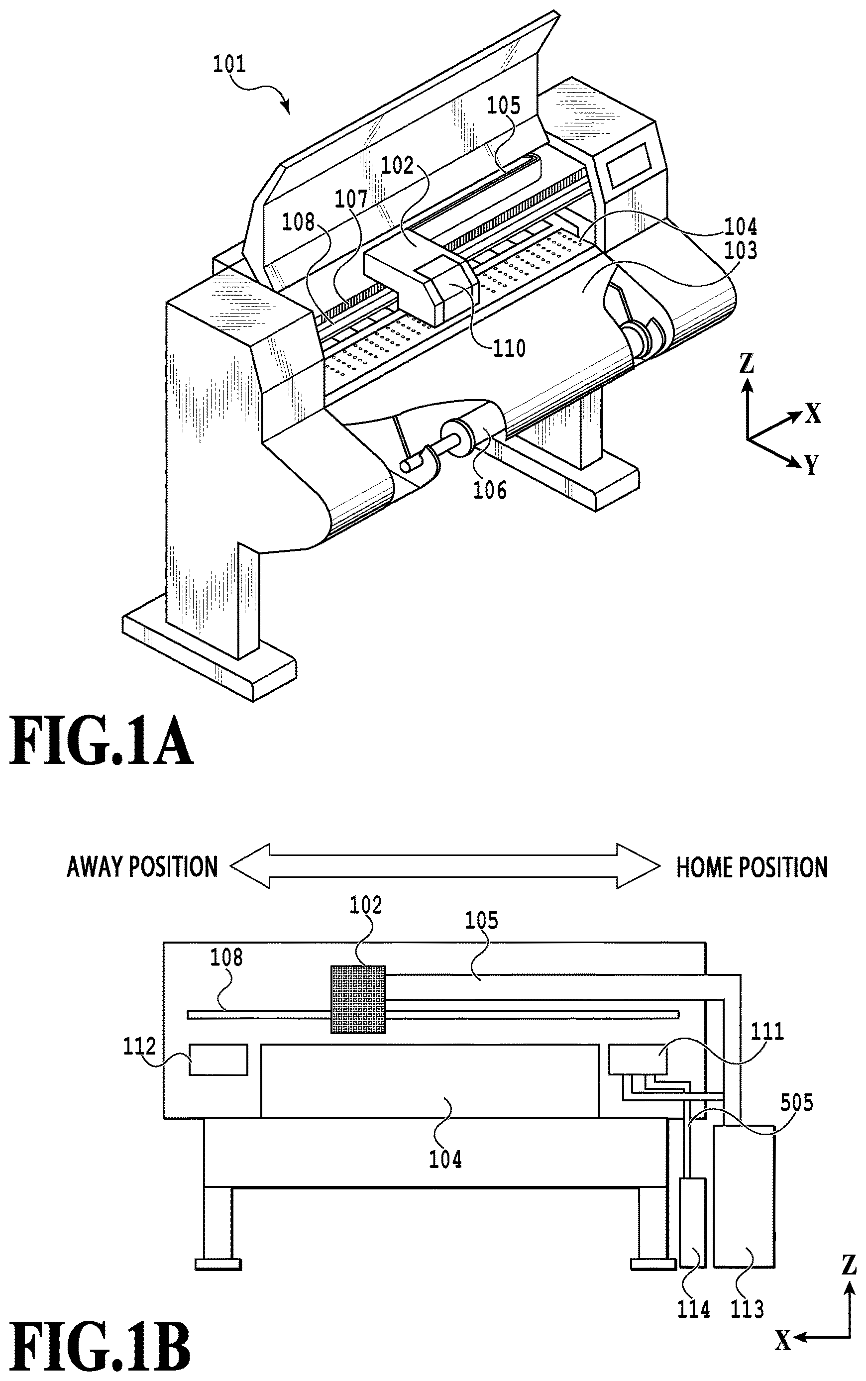 Patent US12611864 — Printing apparatus, method for controlling printing apparatus, and storage medium having first and second caps capping a liquid ejection nozzle and associated recovery operations — Figure 1