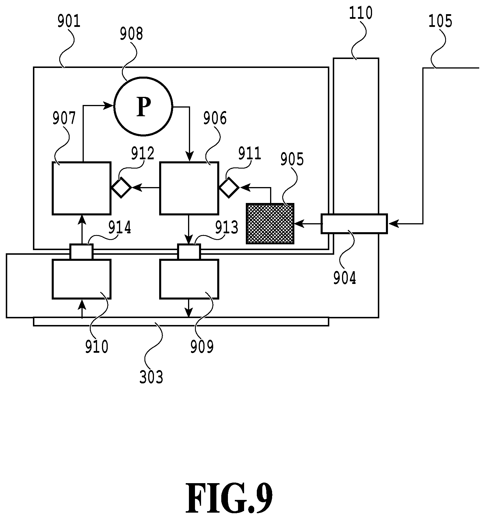 Patent US12611864 Figure 9 – Printing apparatus, method for controlling printing apparatus, and storage medium having first and second caps capping a liquid ejection nozzle and associated recovery operations