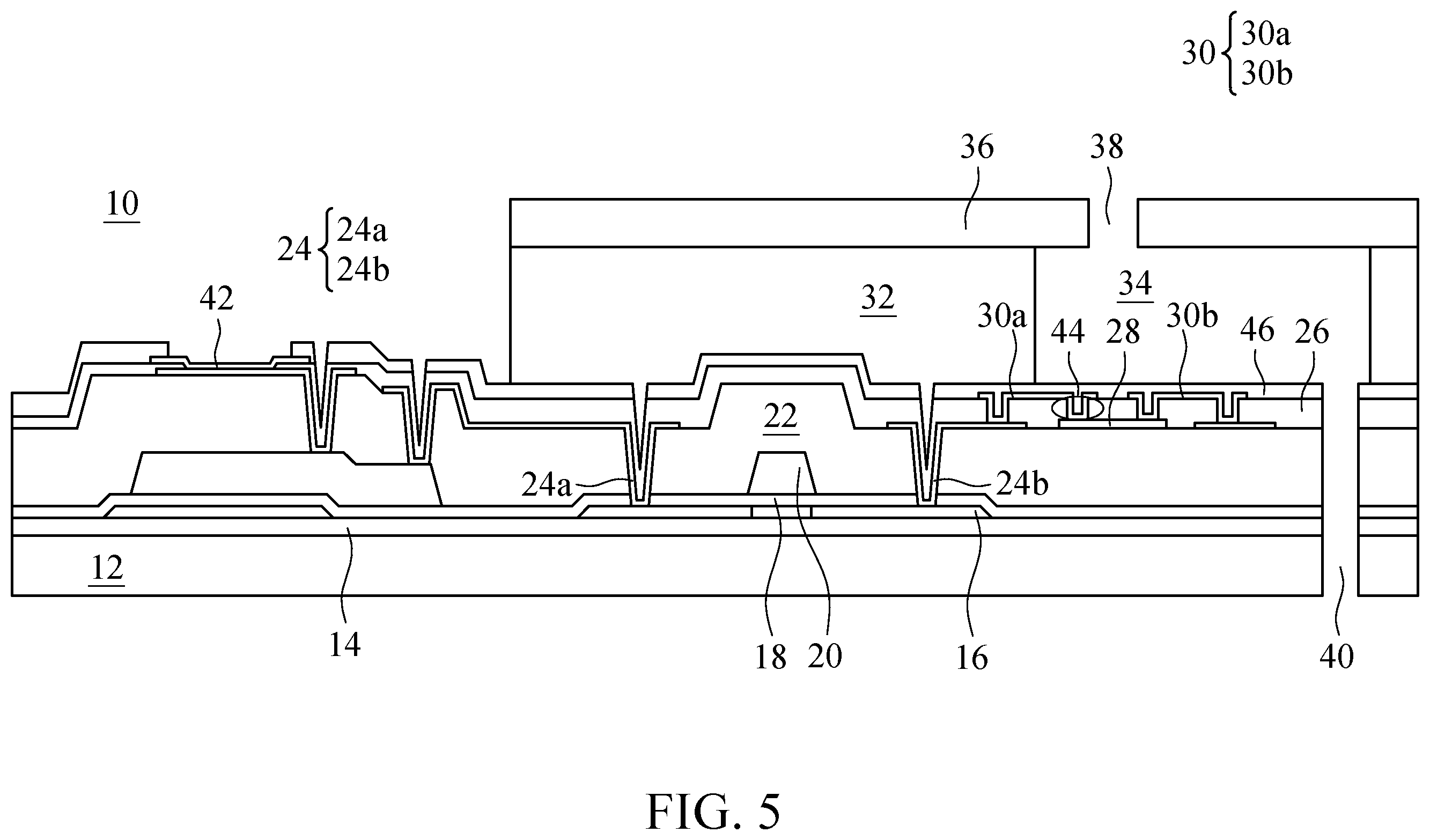Patent US12611875 Figure 5 – Heating device driven by a thin-film transistor