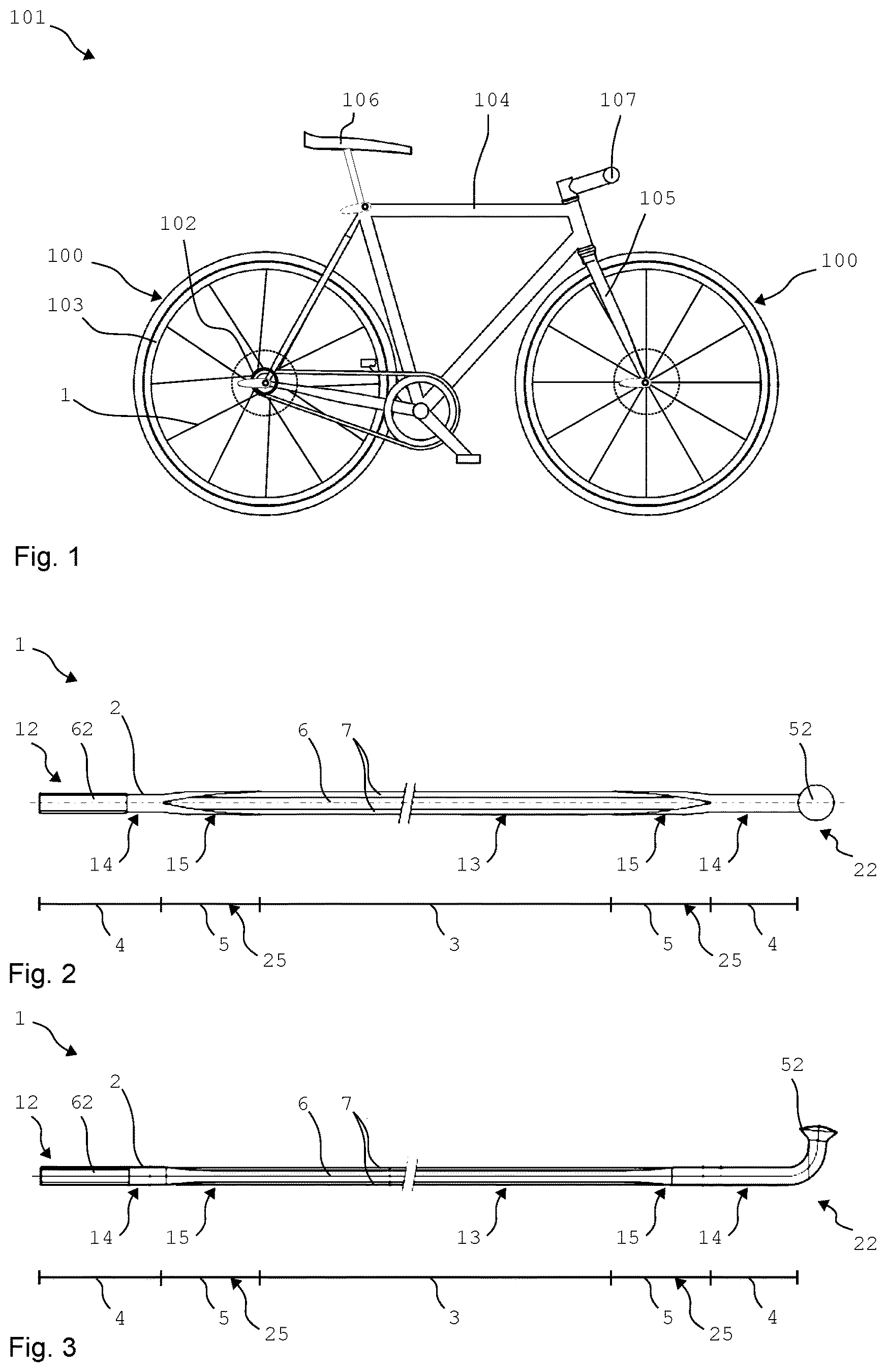 Patent US12611889 — Spoke, and method of manufacturing a spoke — Figure 1
