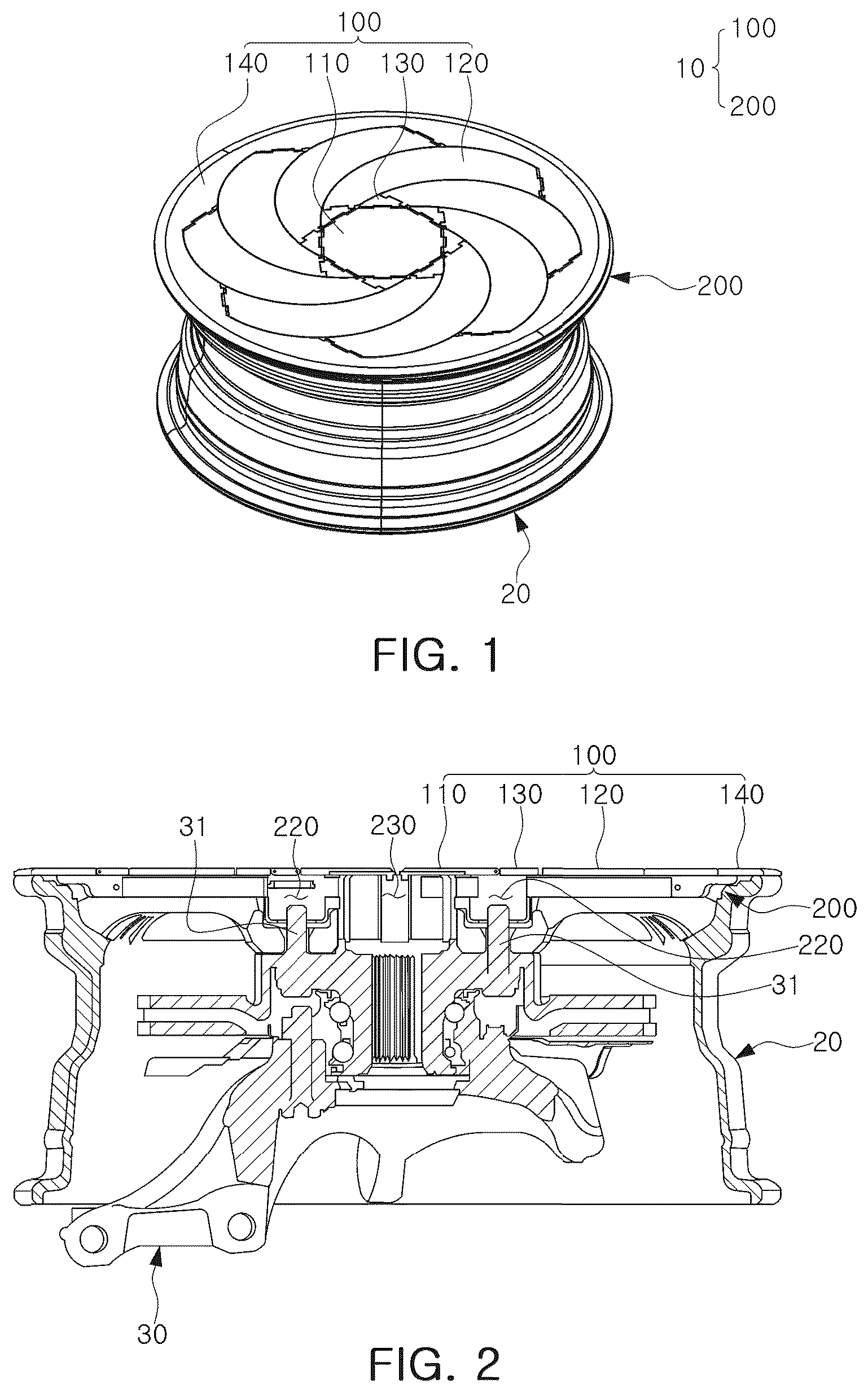 Patent US12611890 Figure 1 – Wheel cover with moveable vent structure
